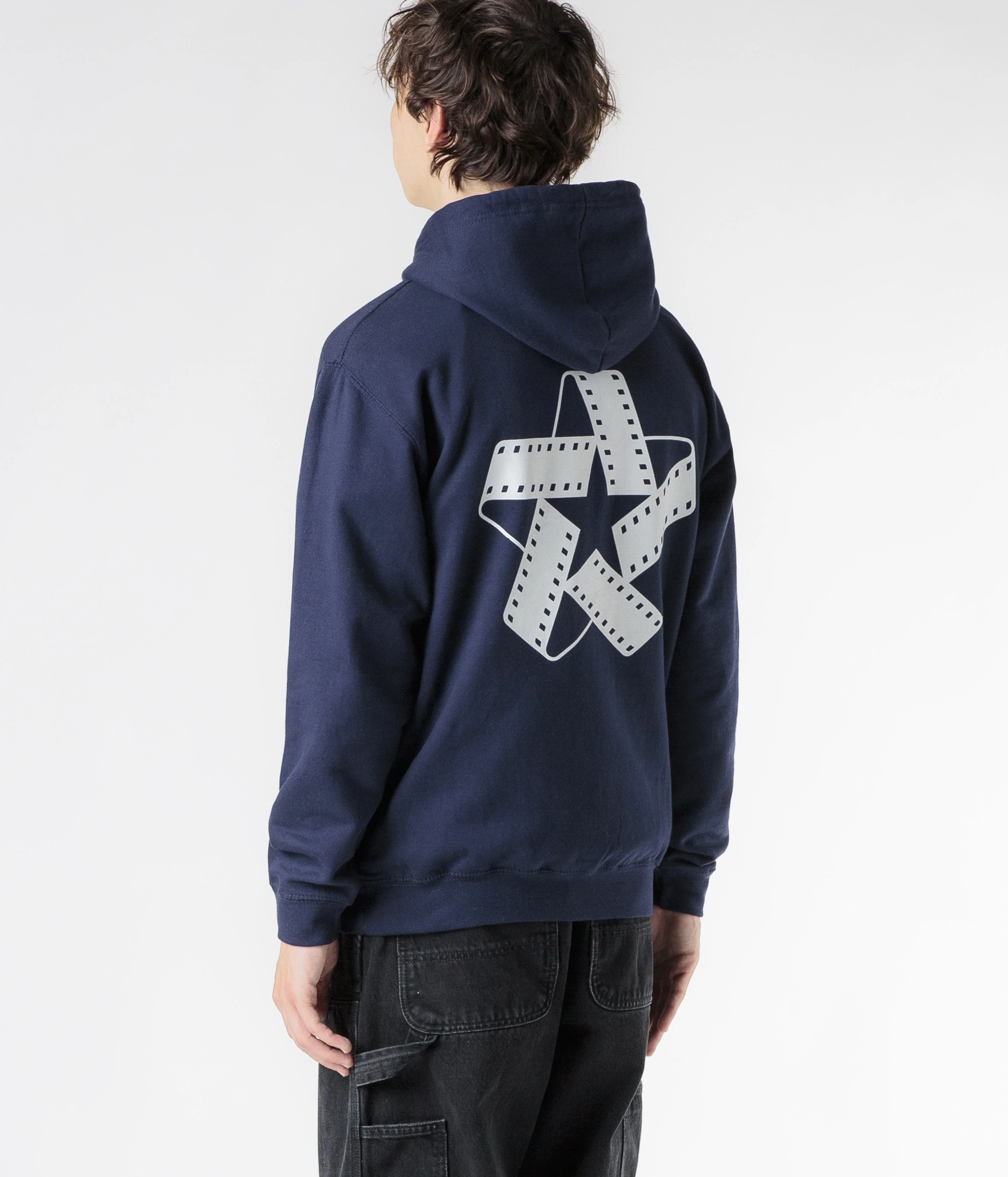 North Film Star Hoodie - Navy / White - Image 9
