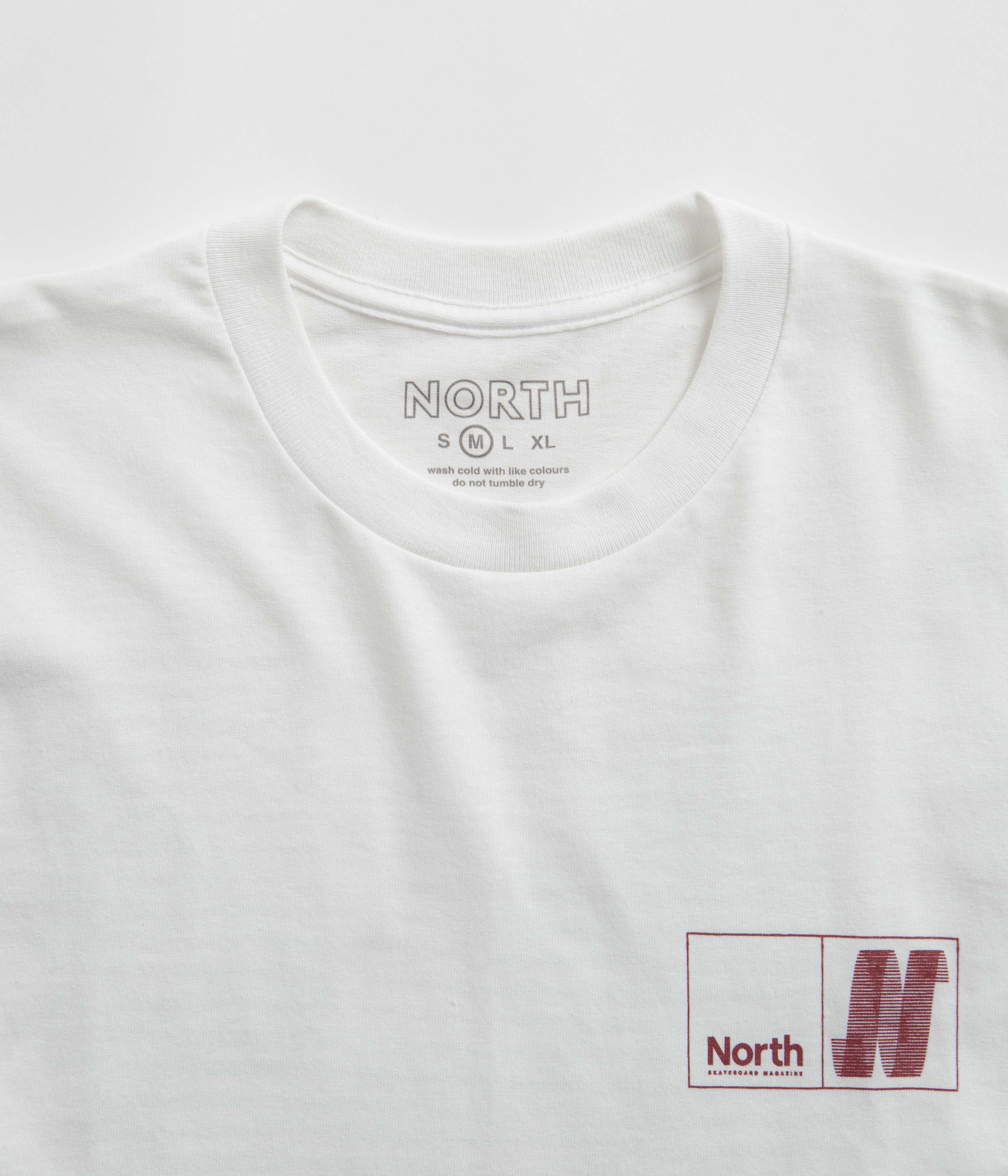 North N Logo T-Shirt - White / Crimson - Image 4