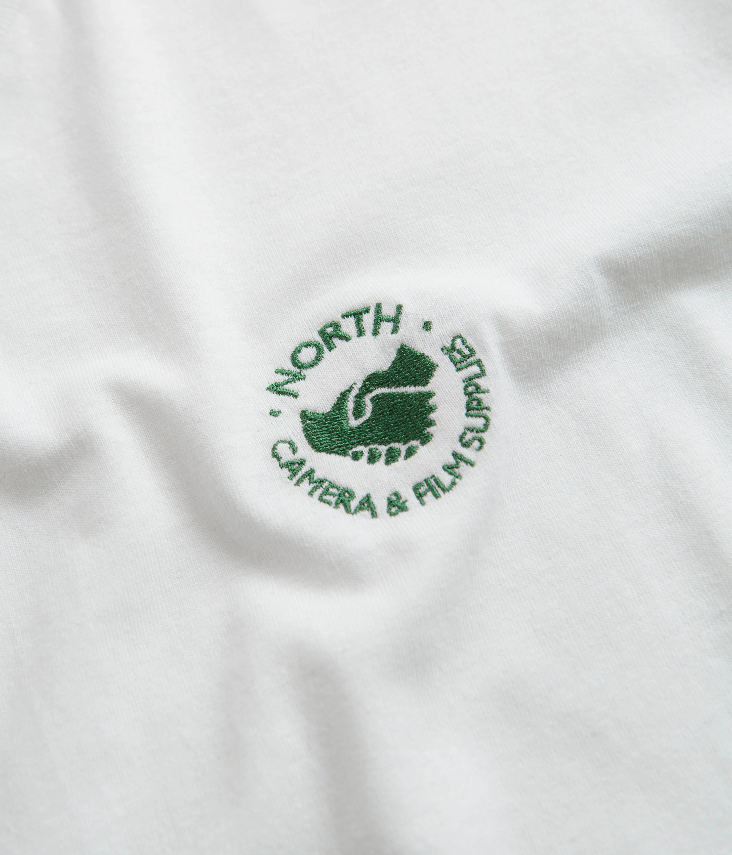 North Supplies Logo Embroidered T-Shirt - White / Green - Image 2