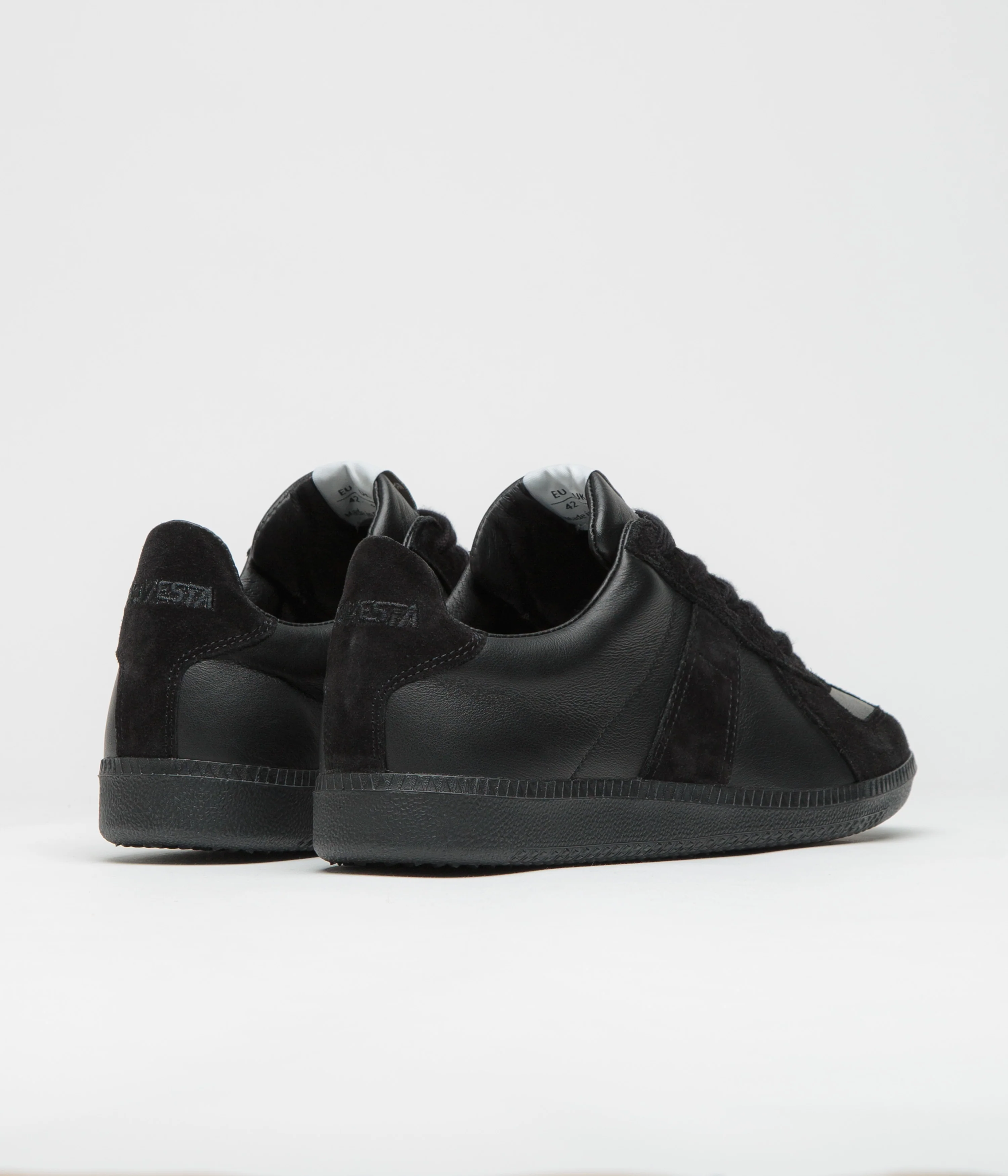 Novesta All Leather German Army Trainer Shoes - All Black - Image 4