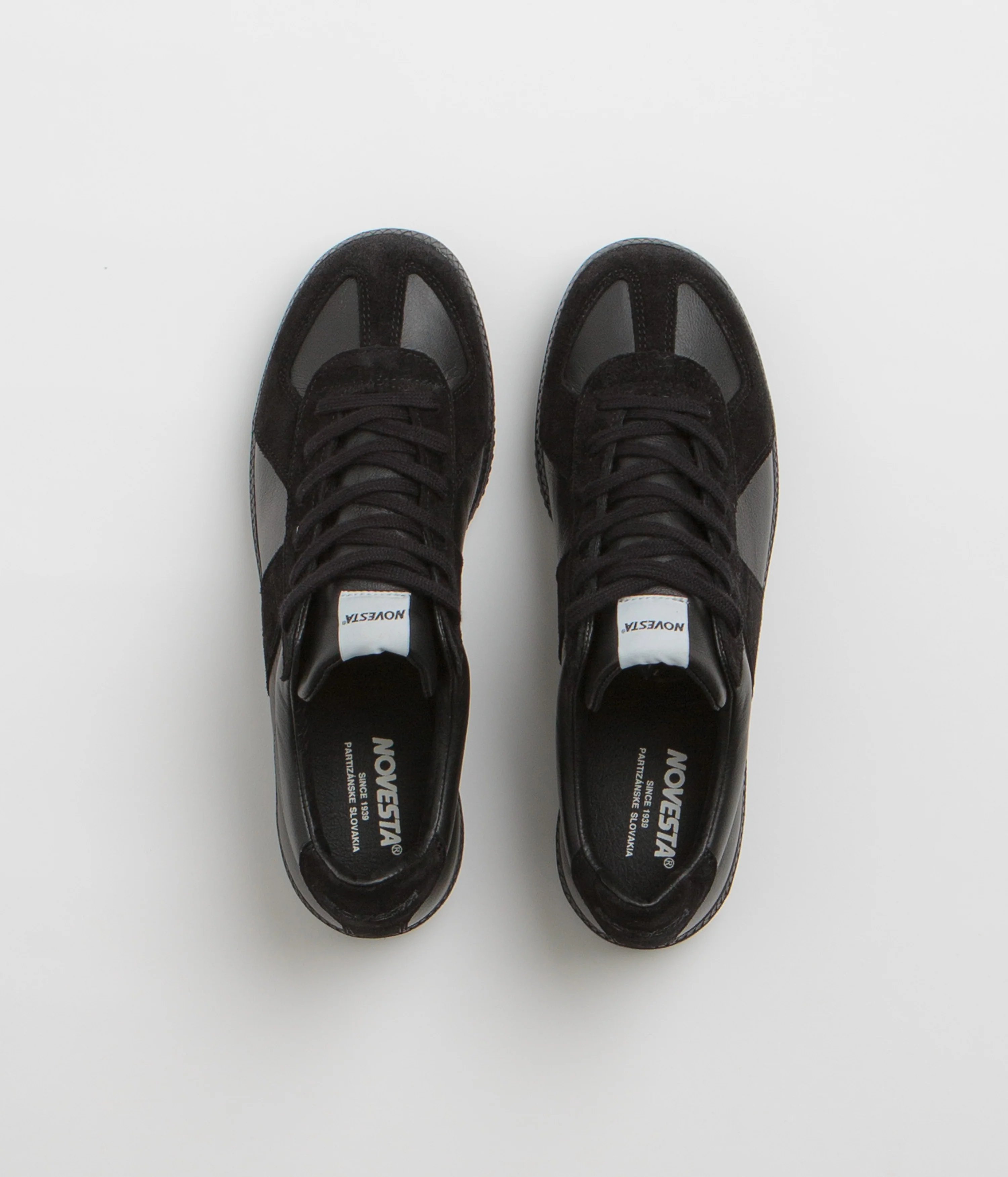 Novesta All Leather German Army Trainer Shoes - All Black - Image 7