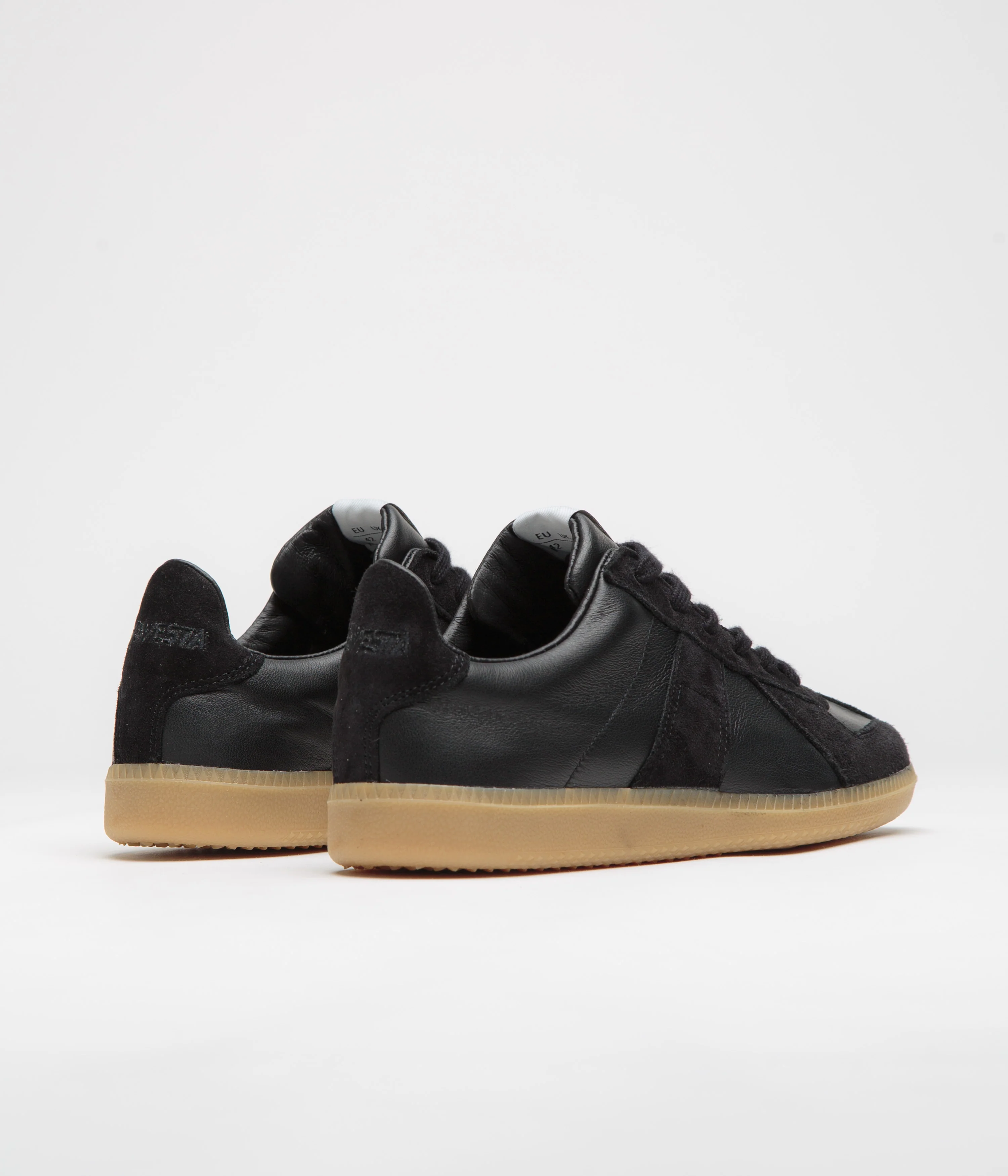 Novesta All Leather German Army Trainer Shoes - Black / Transparent - Image 4