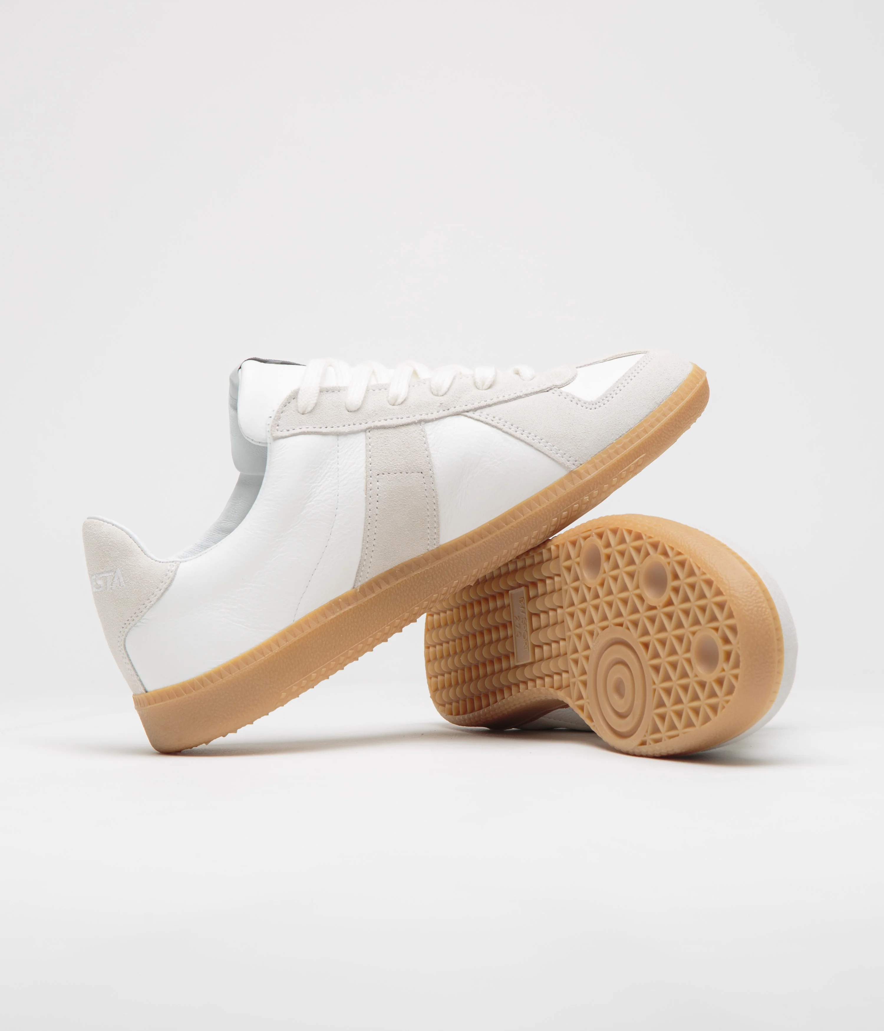Novesta All Leather German Army Trainer Shoes - White / Transparent - Image 5