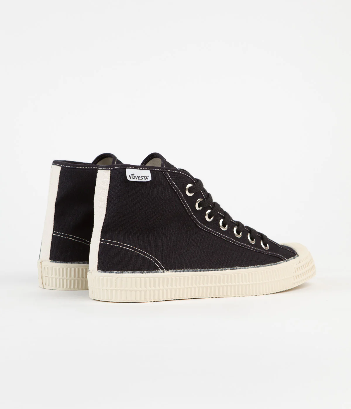 Novesta Star Dribble Contrast Stitching Shoes - 60 Black / 99 Beige / 106 Ecru - Image 4