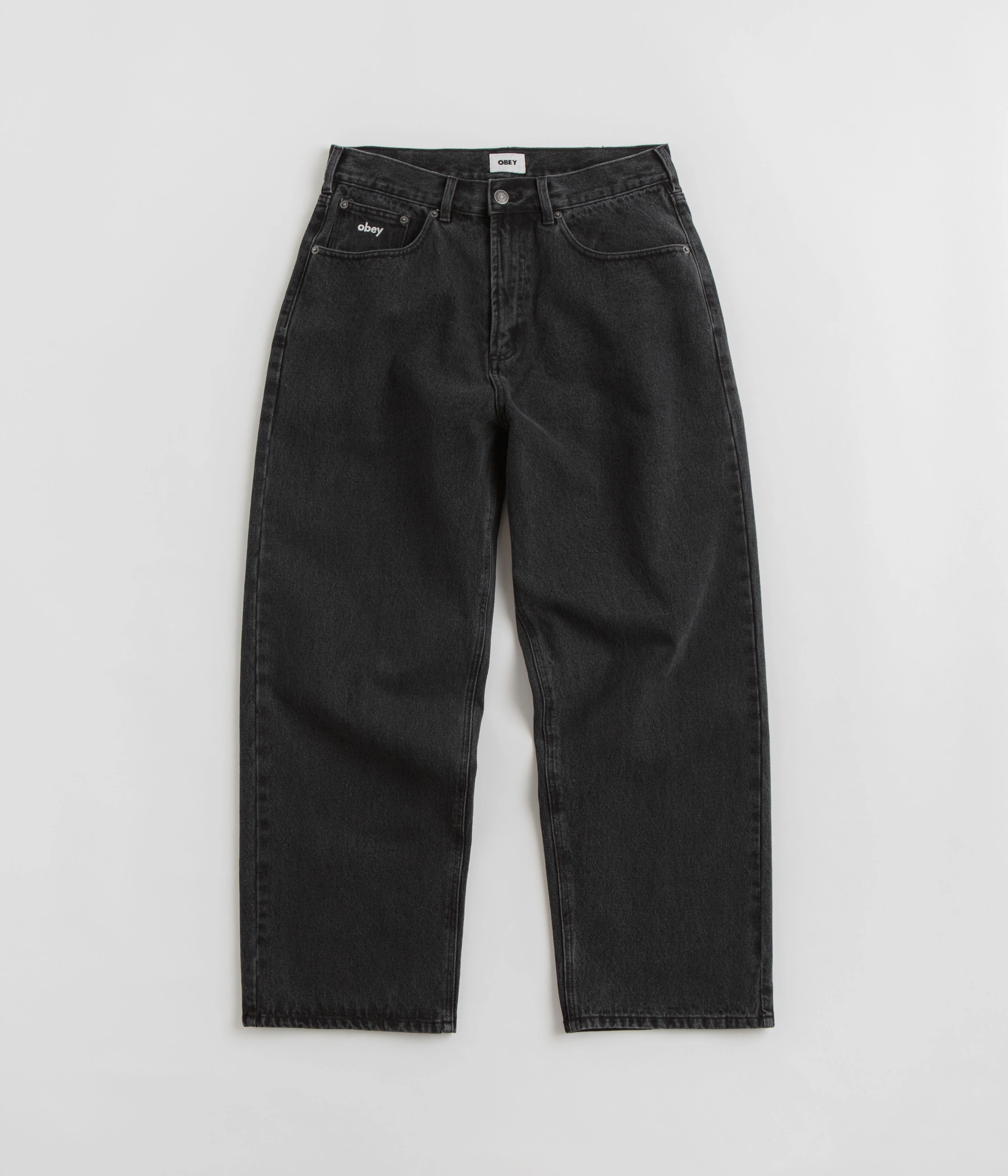 Obey Bigwig Baggy Jeans - Faded Black