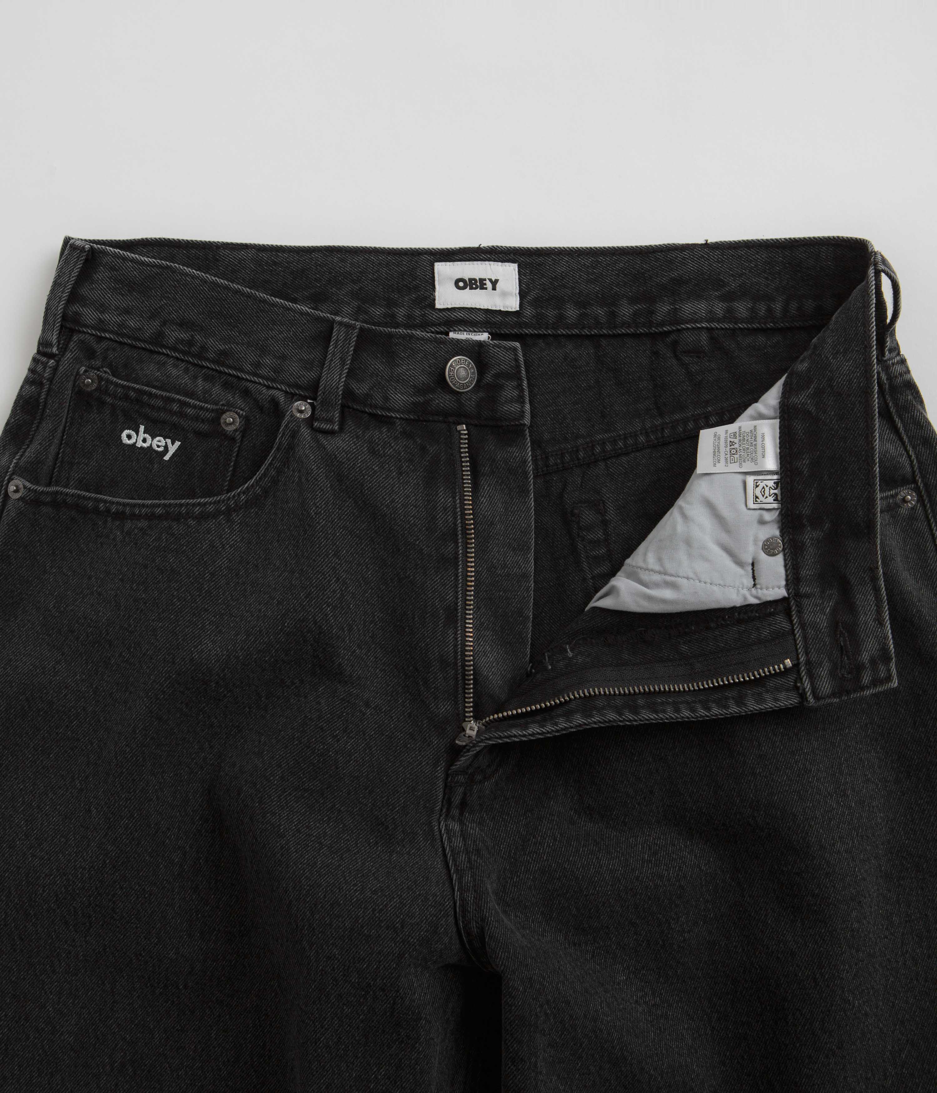 Obey Bigwig Baggy Jeans - Faded Black - Image 5