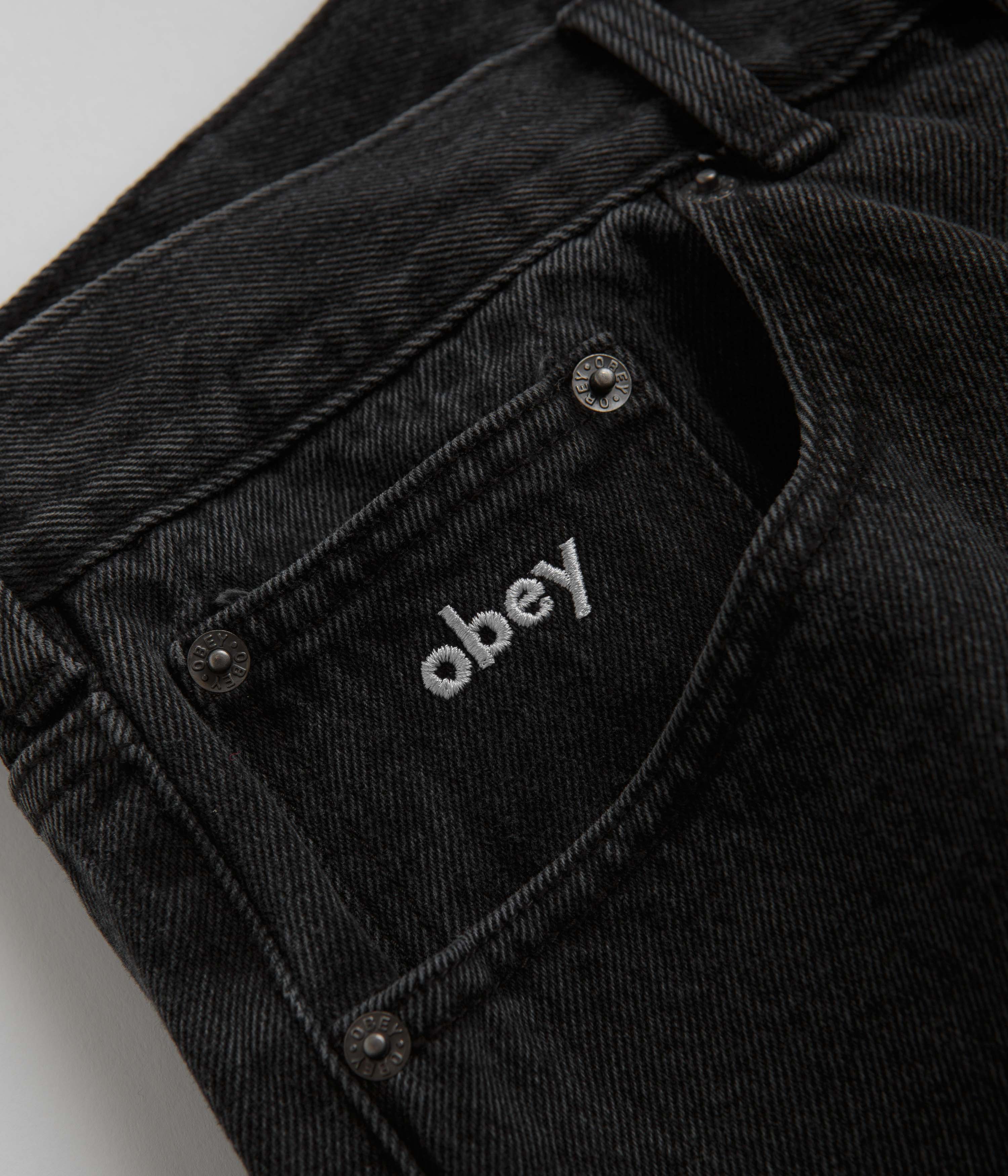 Obey Bigwig Baggy Jeans - Faded Black - Image 7