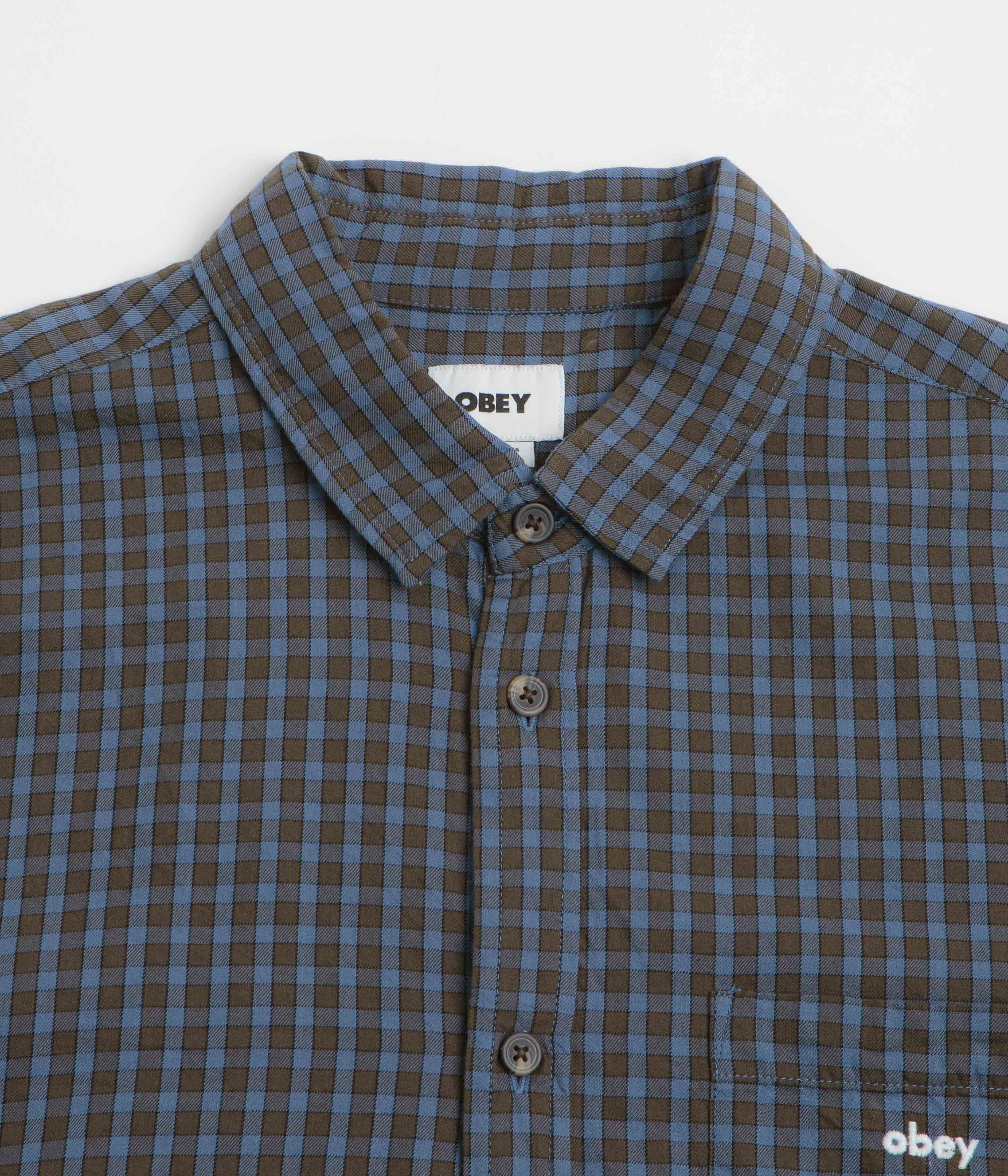 Obey Bigwig Otis Short Sleeve Shirt - Dull Blue Multi - Image 2