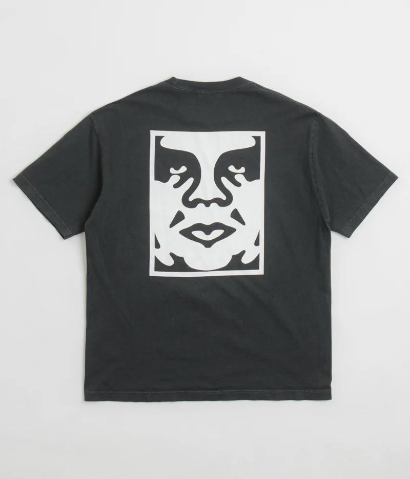 Obey Bold Icon Face T-Shirt - Pigment True Vintage Black