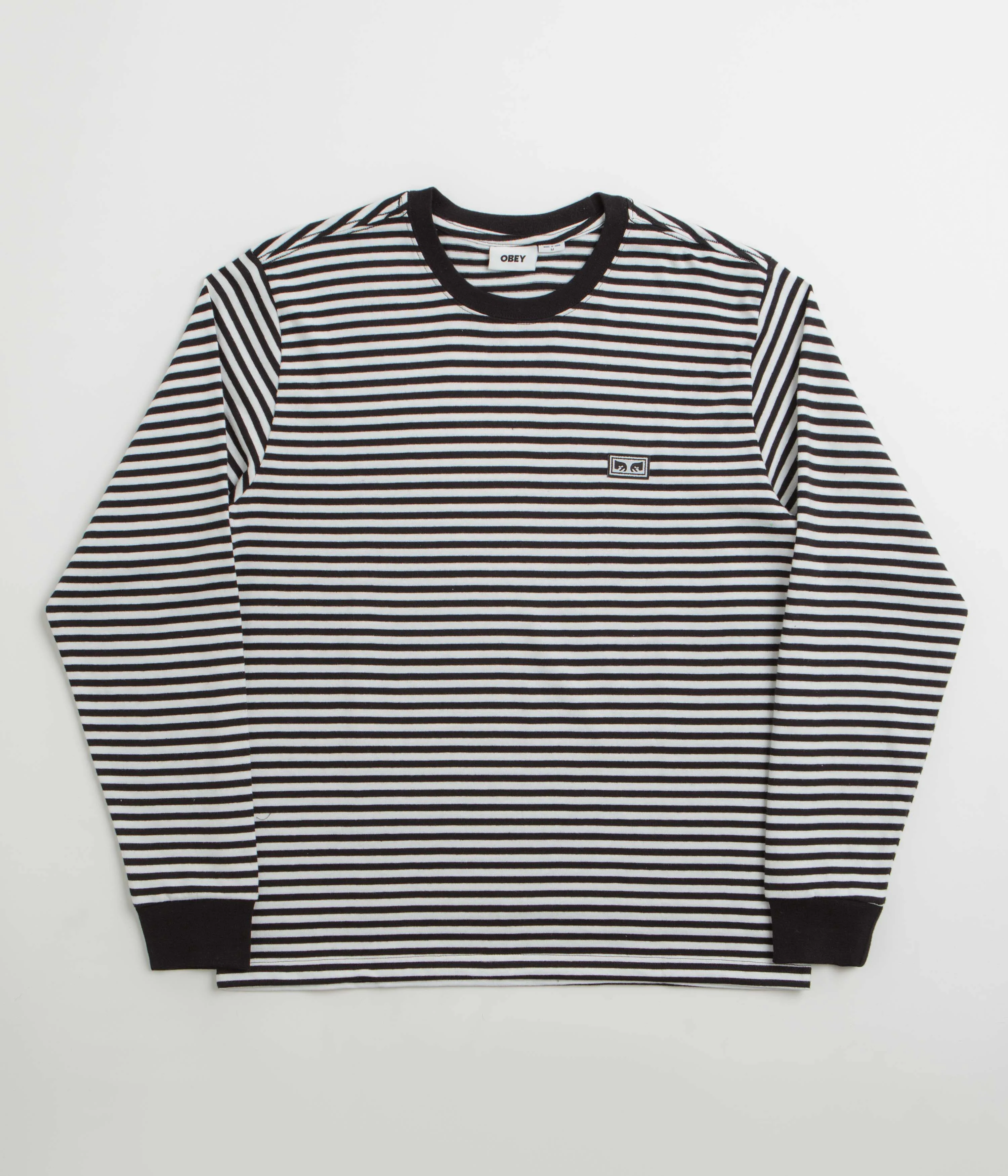 Obey Established Works Eyes Stripe Long Sleeve T-Shirt - Black Multi