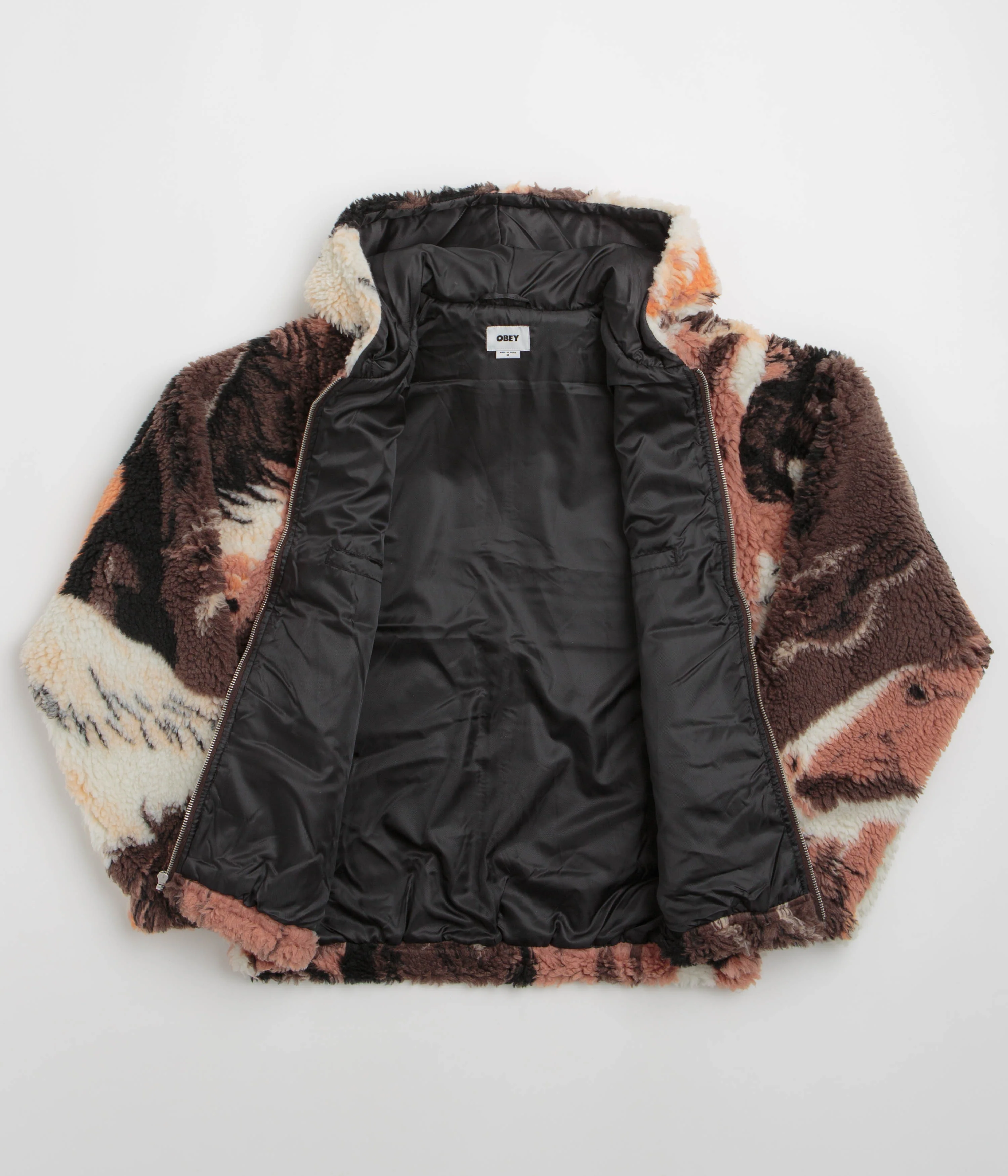 Obey Horses Sherpa Jacket - Brown Multi - Image 2