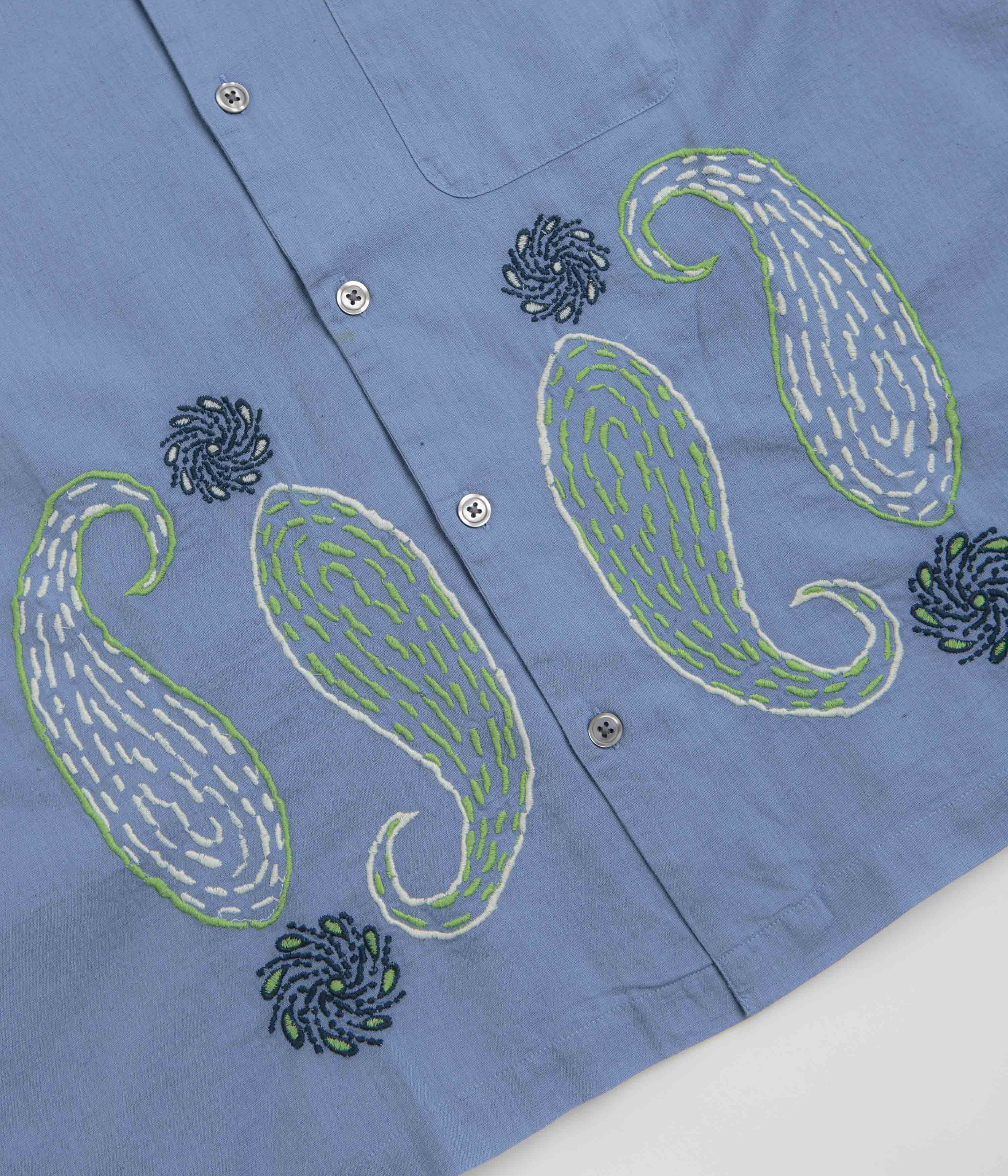Obey Quentin Short Sleeve Shirt - Colony Blue Multi - Image 2