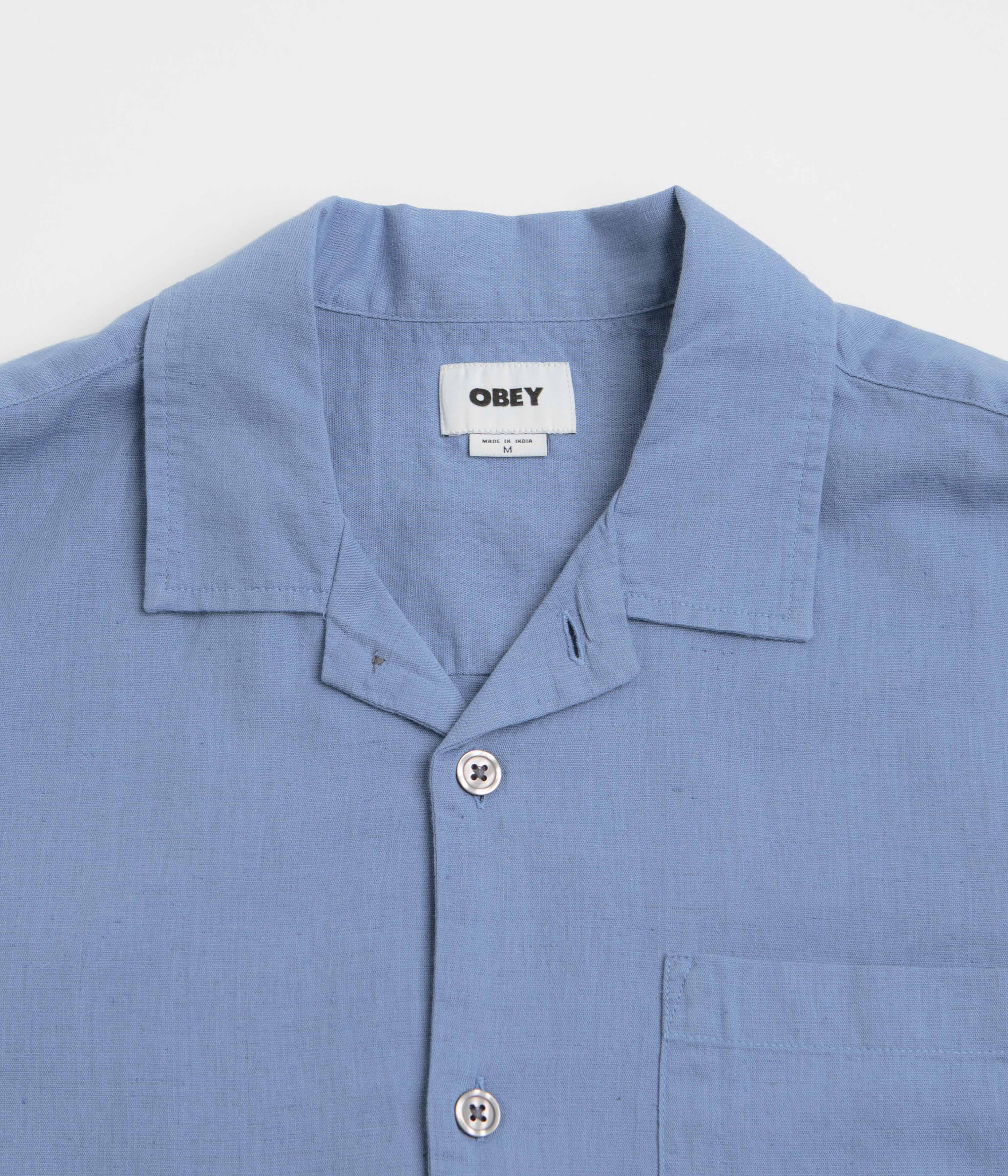Obey Quentin Short Sleeve Shirt - Colony Blue Multi - Image 3