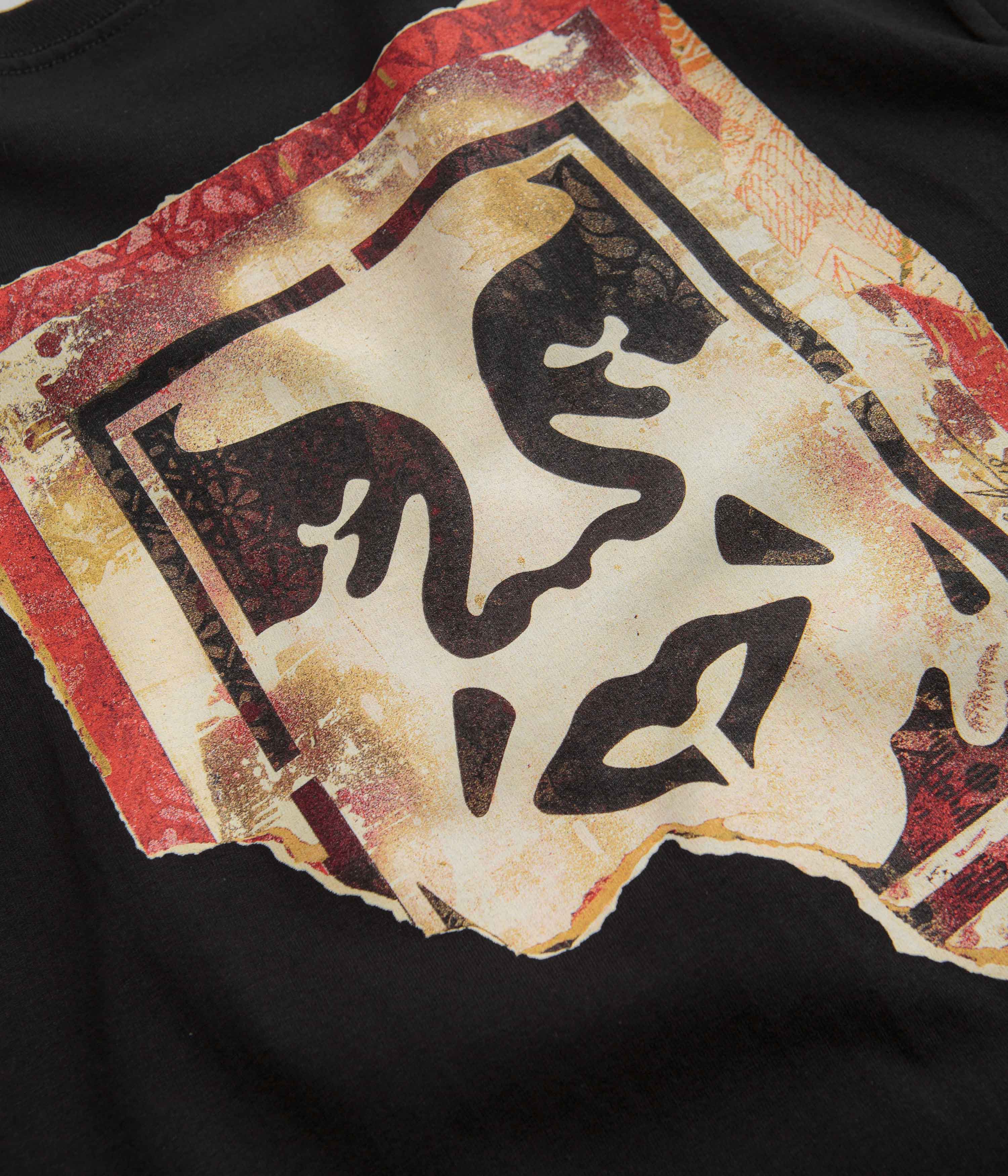 Obey Ripped Icon T-Shirt - Black - Image 5
