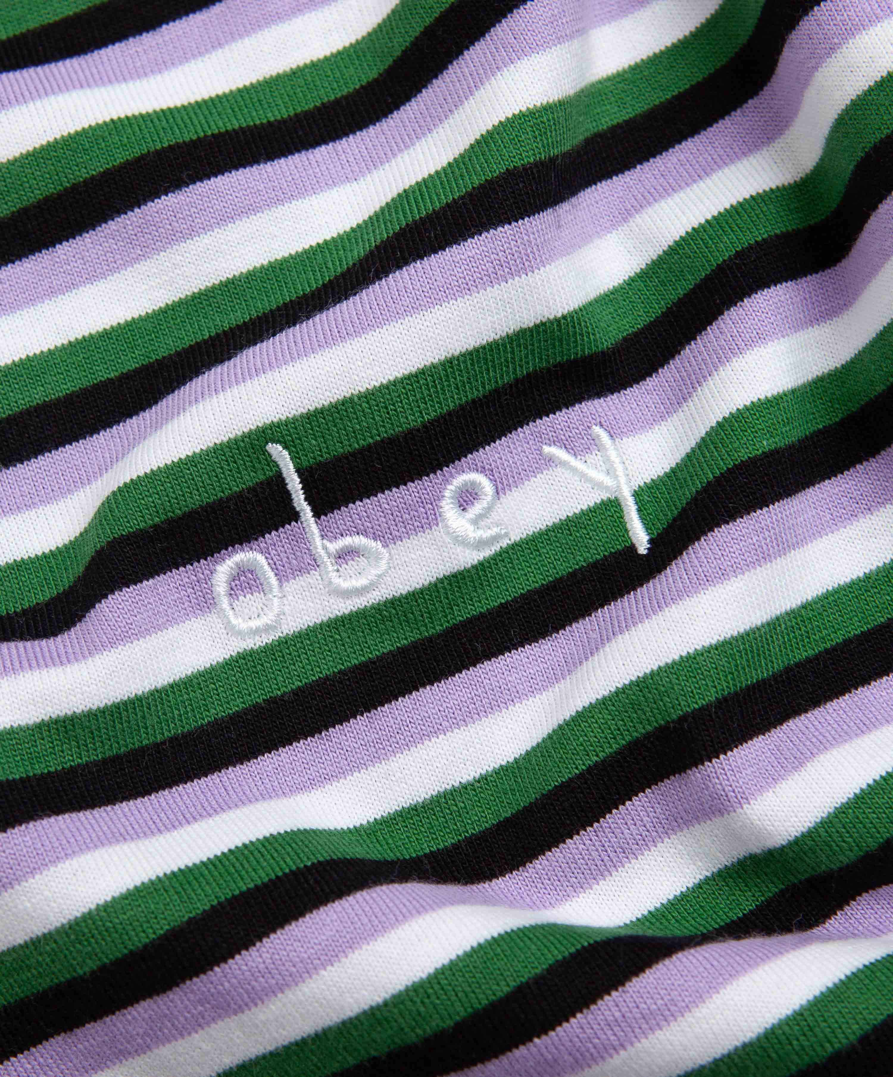 Obey Tribute Stripe T-Shirt - Black / Multi - Image 3
