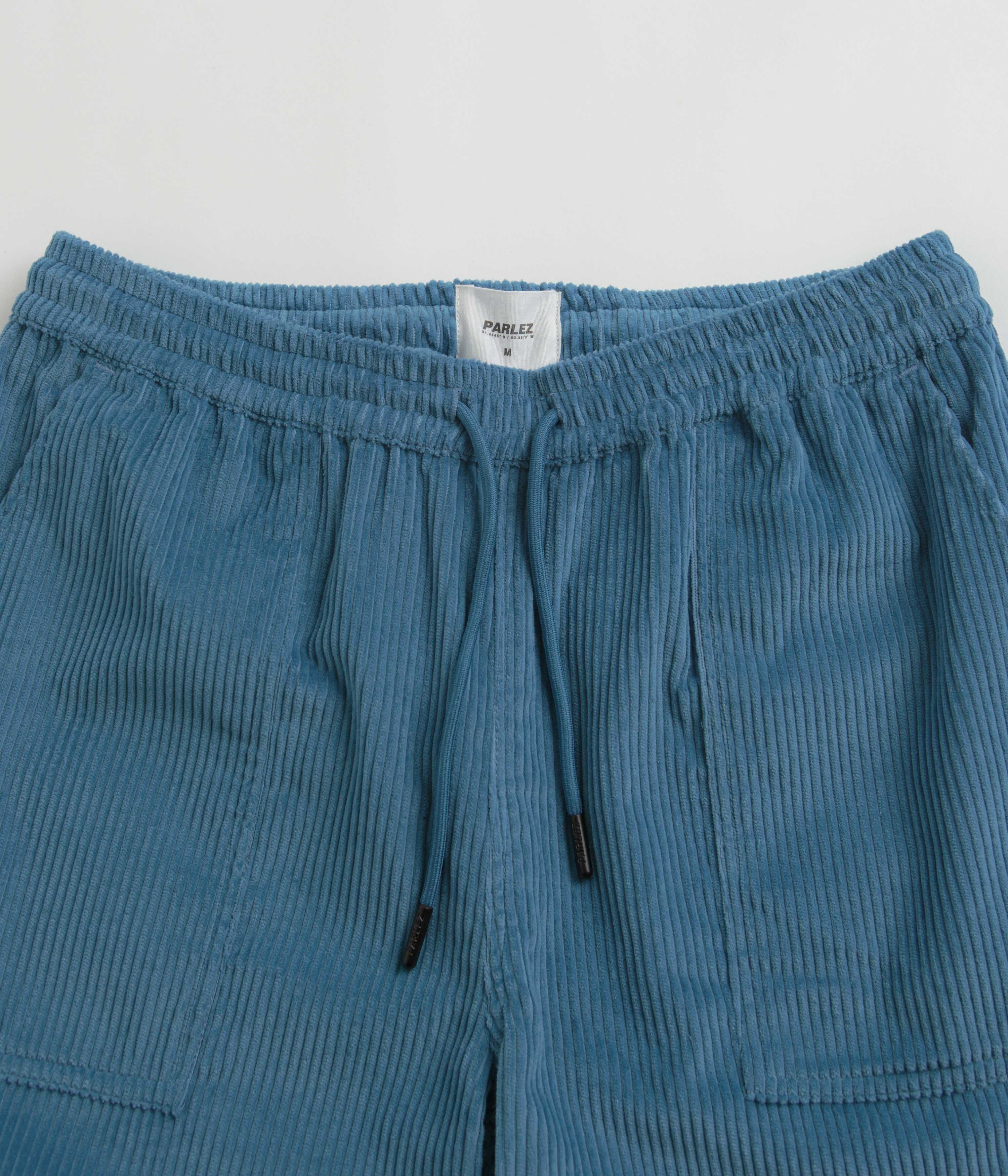 Parlez Campbell Cord Shorts - Dusty Blue - Image 5