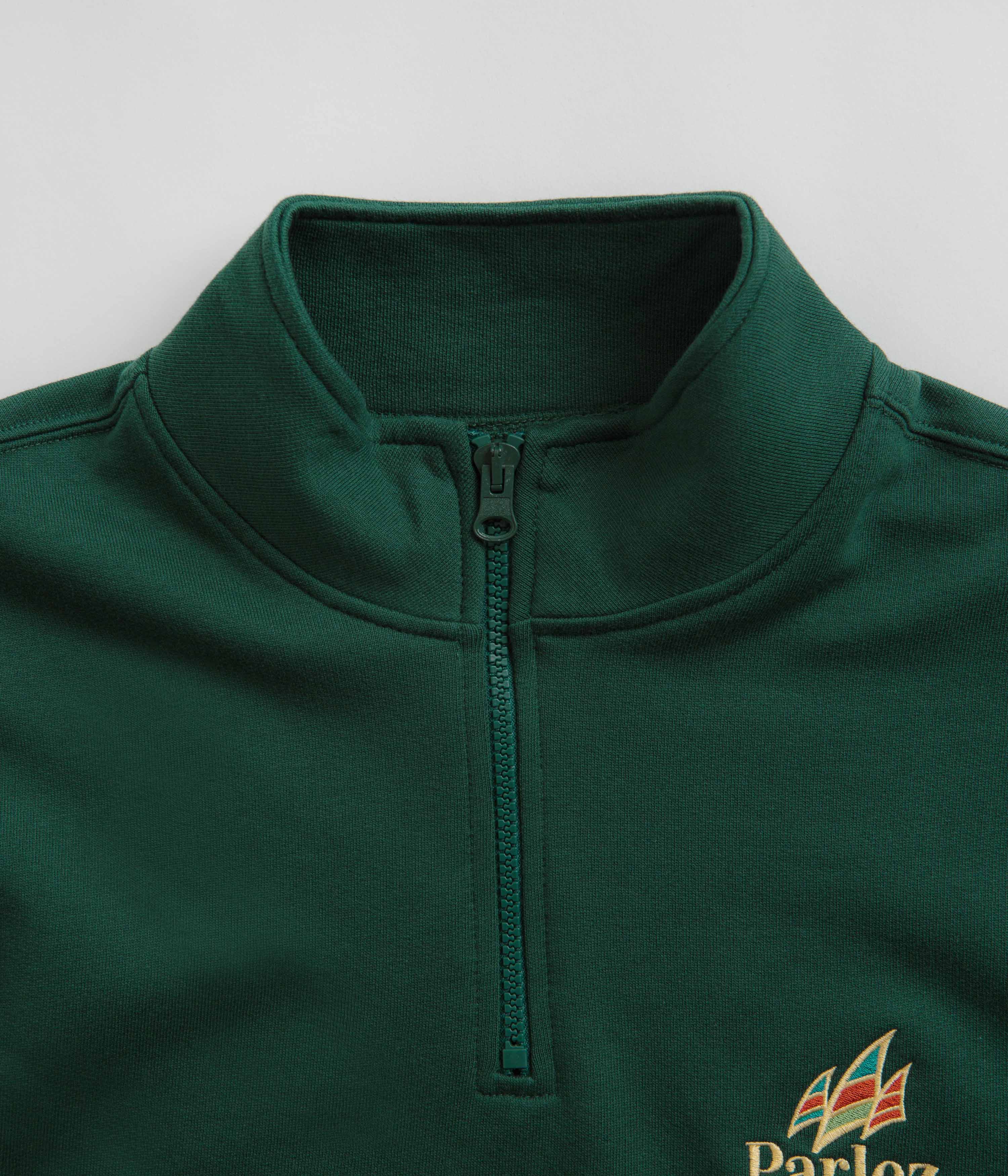 Parlez Wanstead 1/4 Zip Sweatshirt - Deep Green - Image 5