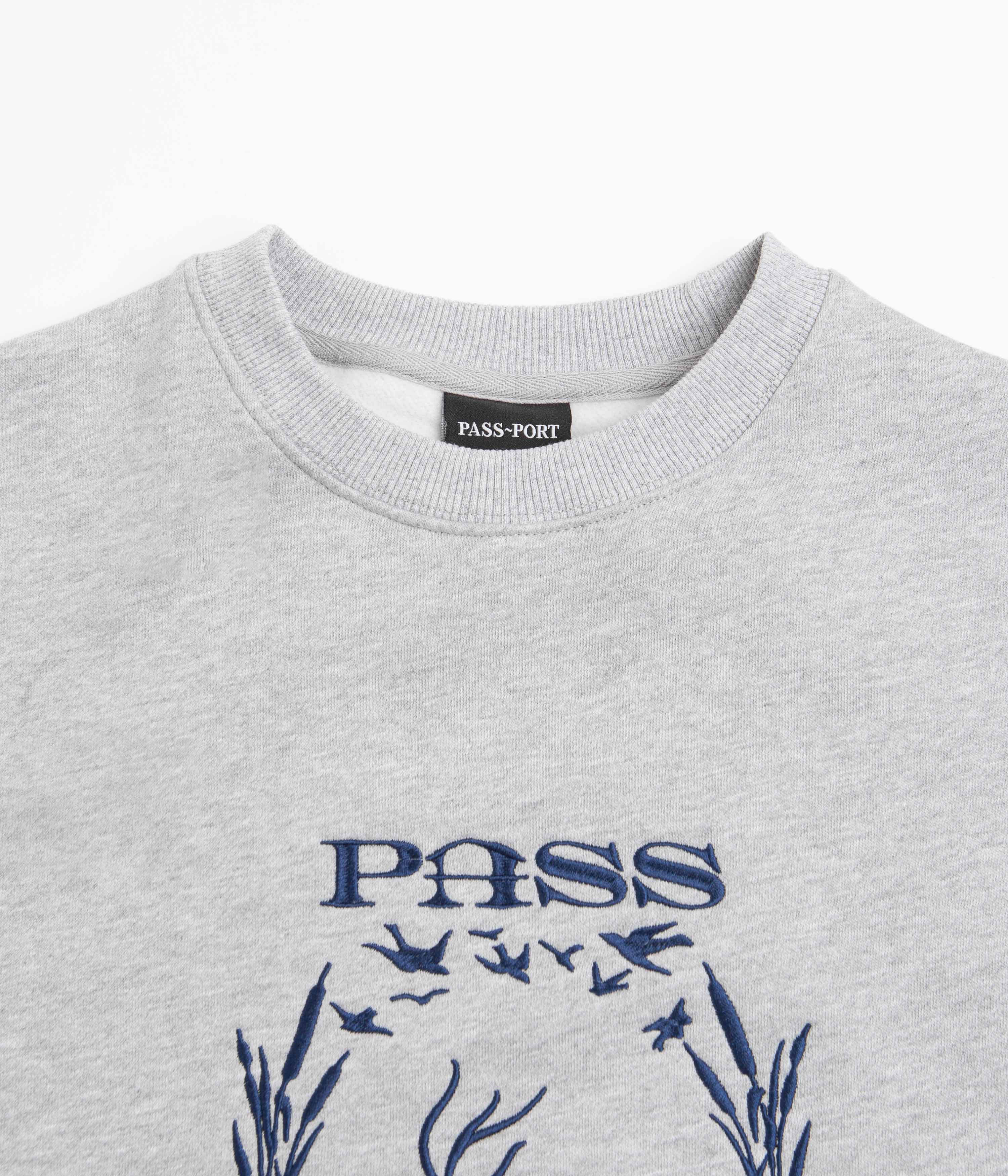 Pass Port Everglade Embroidery Crewneck Sweatshirt - Ash Heather - Image 2