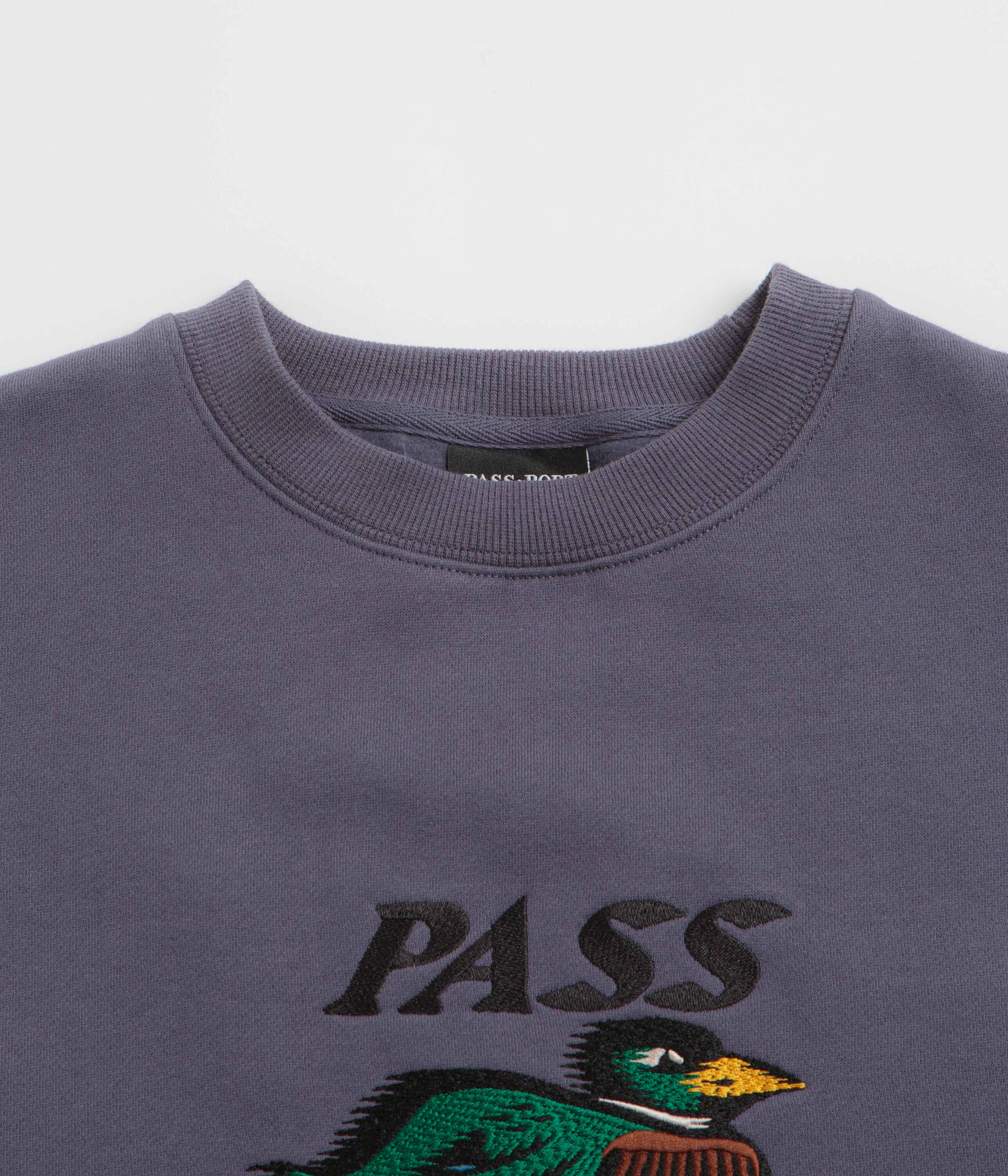Pass Port Fast Duck Crewneck Sweatshirt - Dusty Blue - Image 2