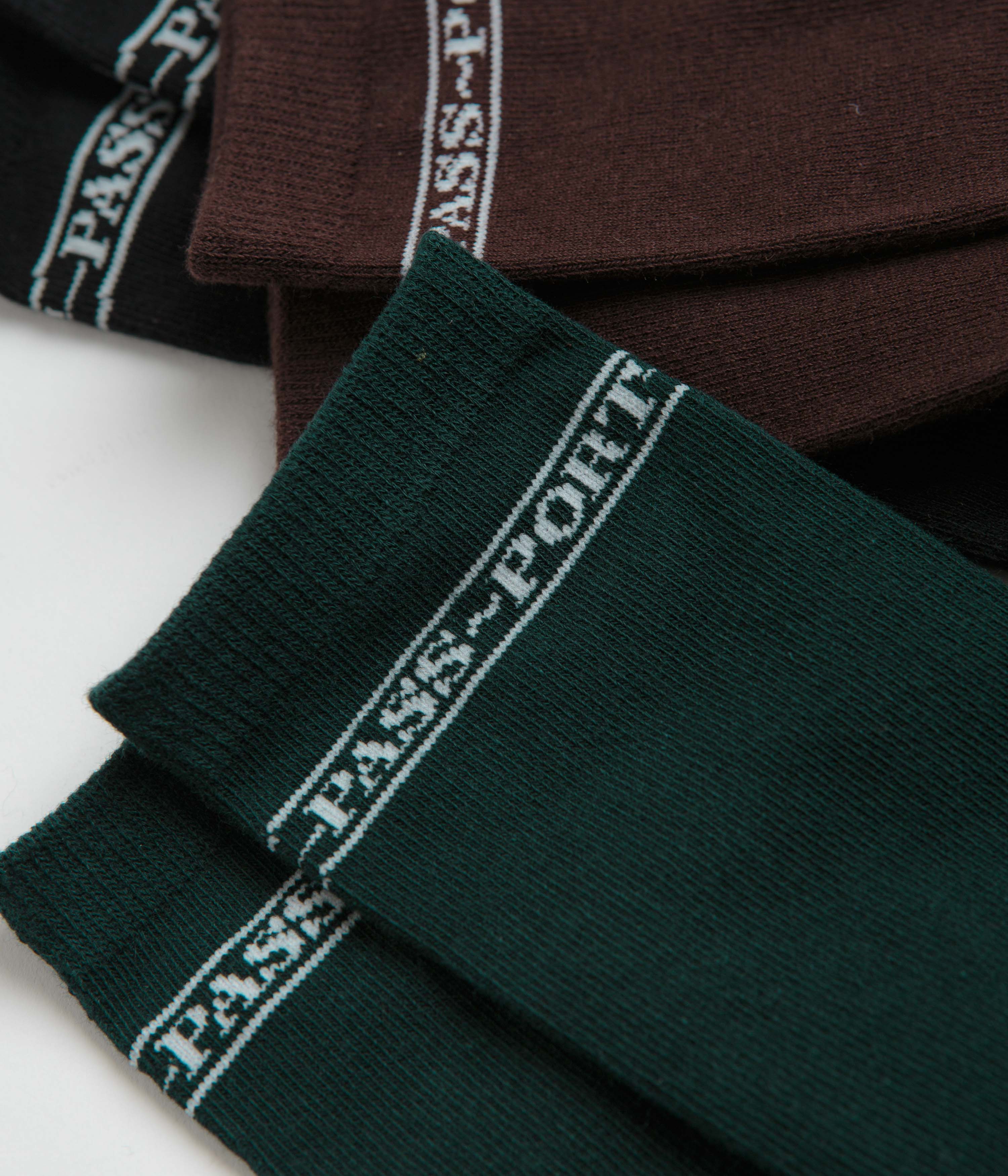 Pass Port Hi Sox Socks (3 Pack) - Black / Choc / Forest - Image 2