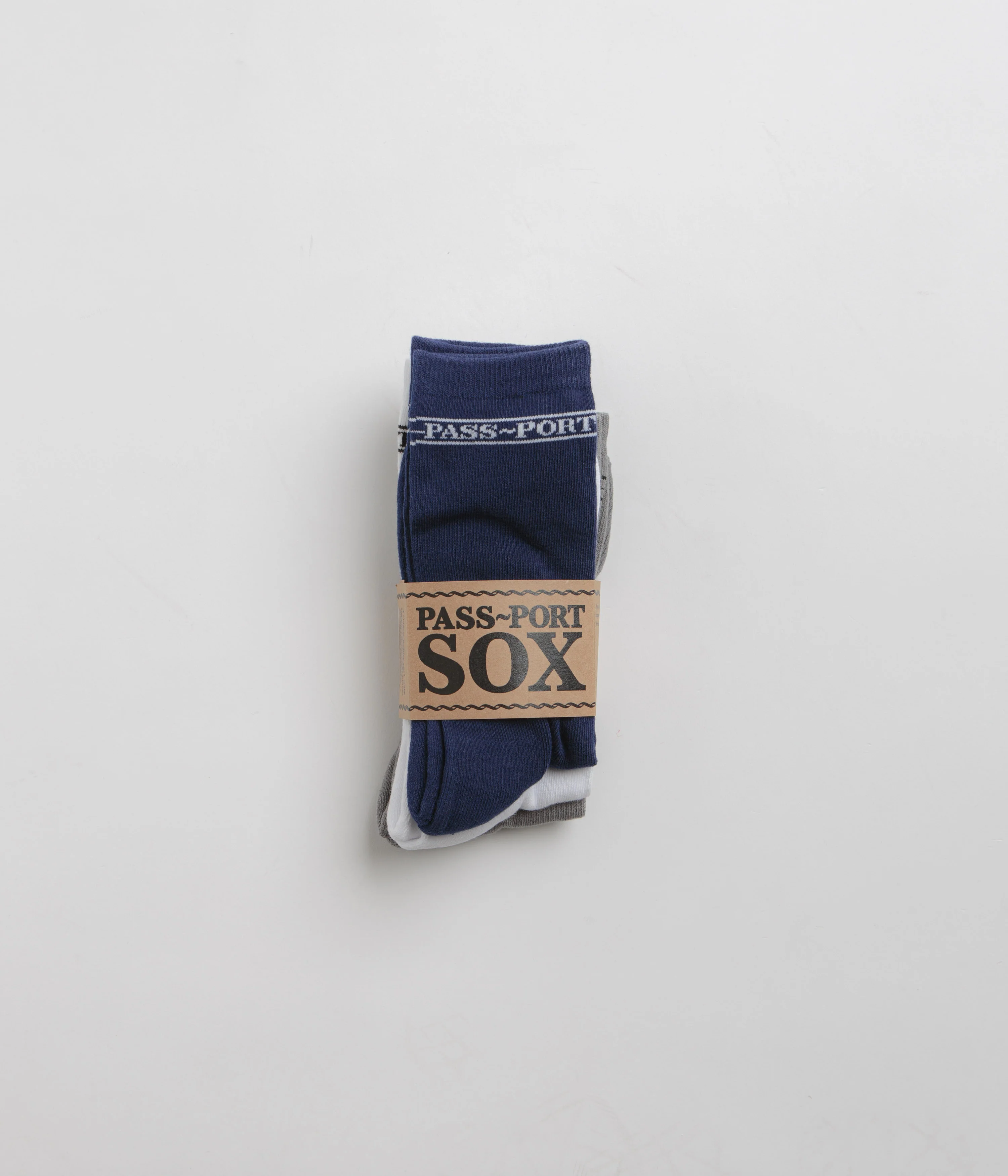 Pass Port Hi Sox Socks (3 Pack) - Navy / White / Grey - Image 3