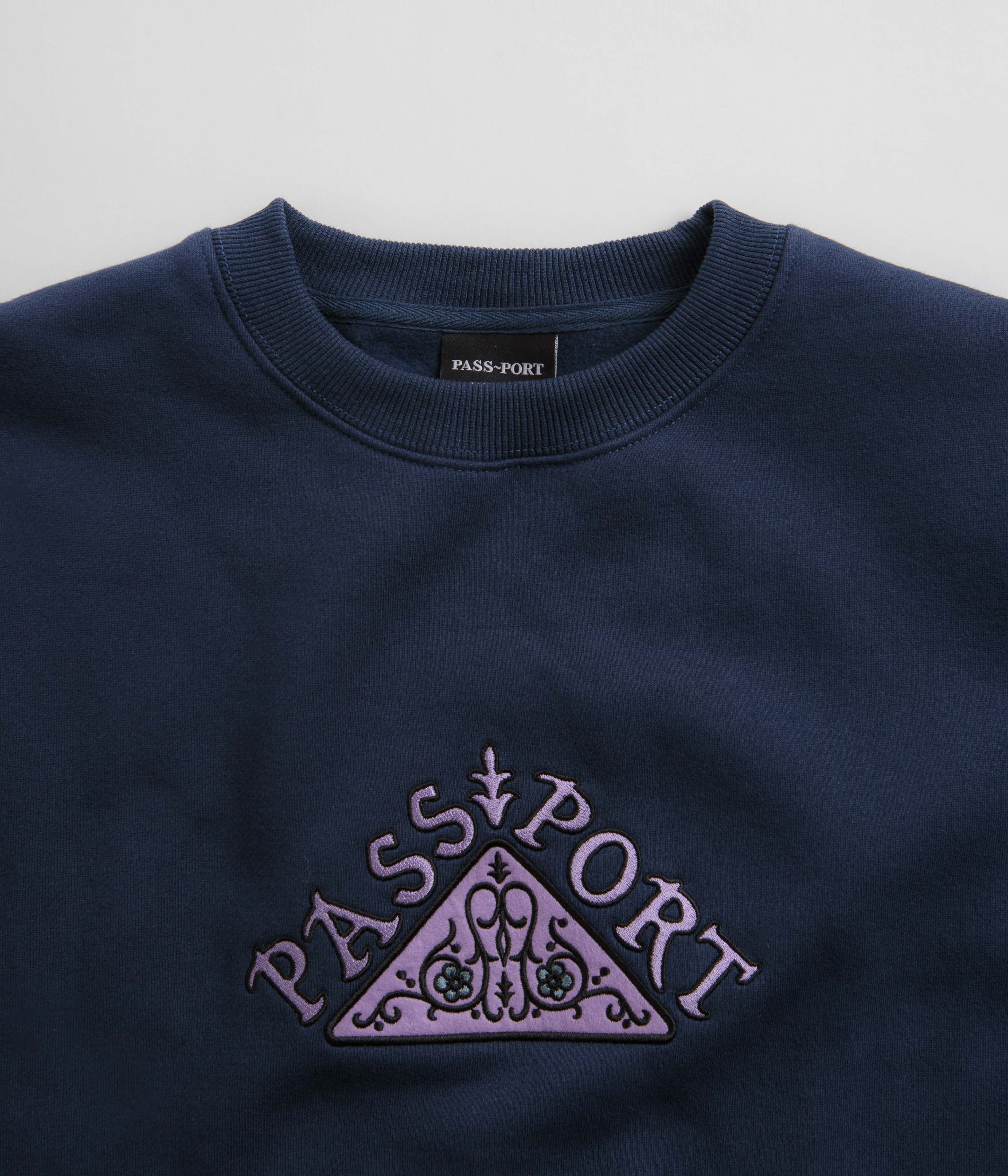 Pass Port Manuscript Crewneck Sweatshirt - Navy - Image 4