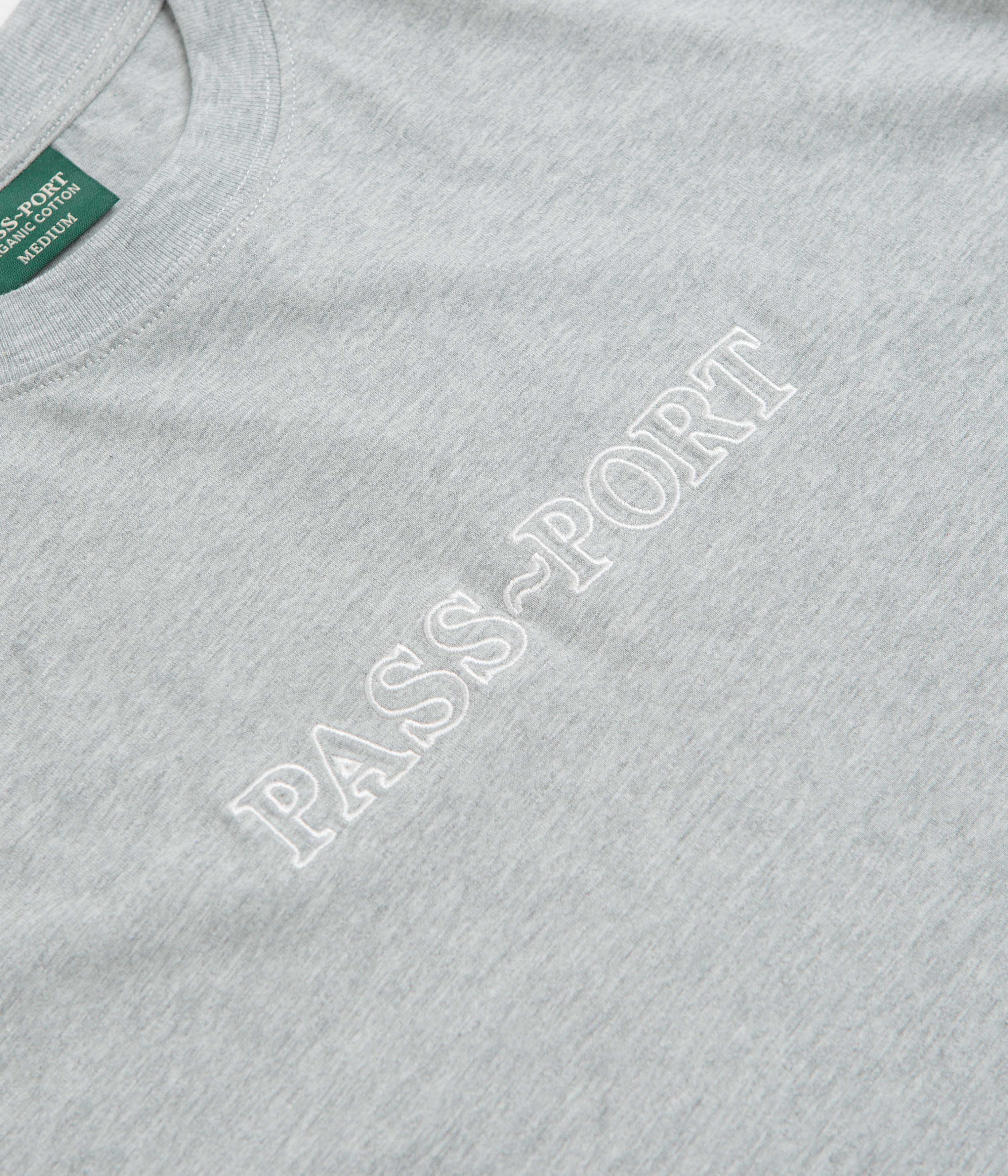 Pass Port Official Organic T-Shirt - Heather Grey - Image 3