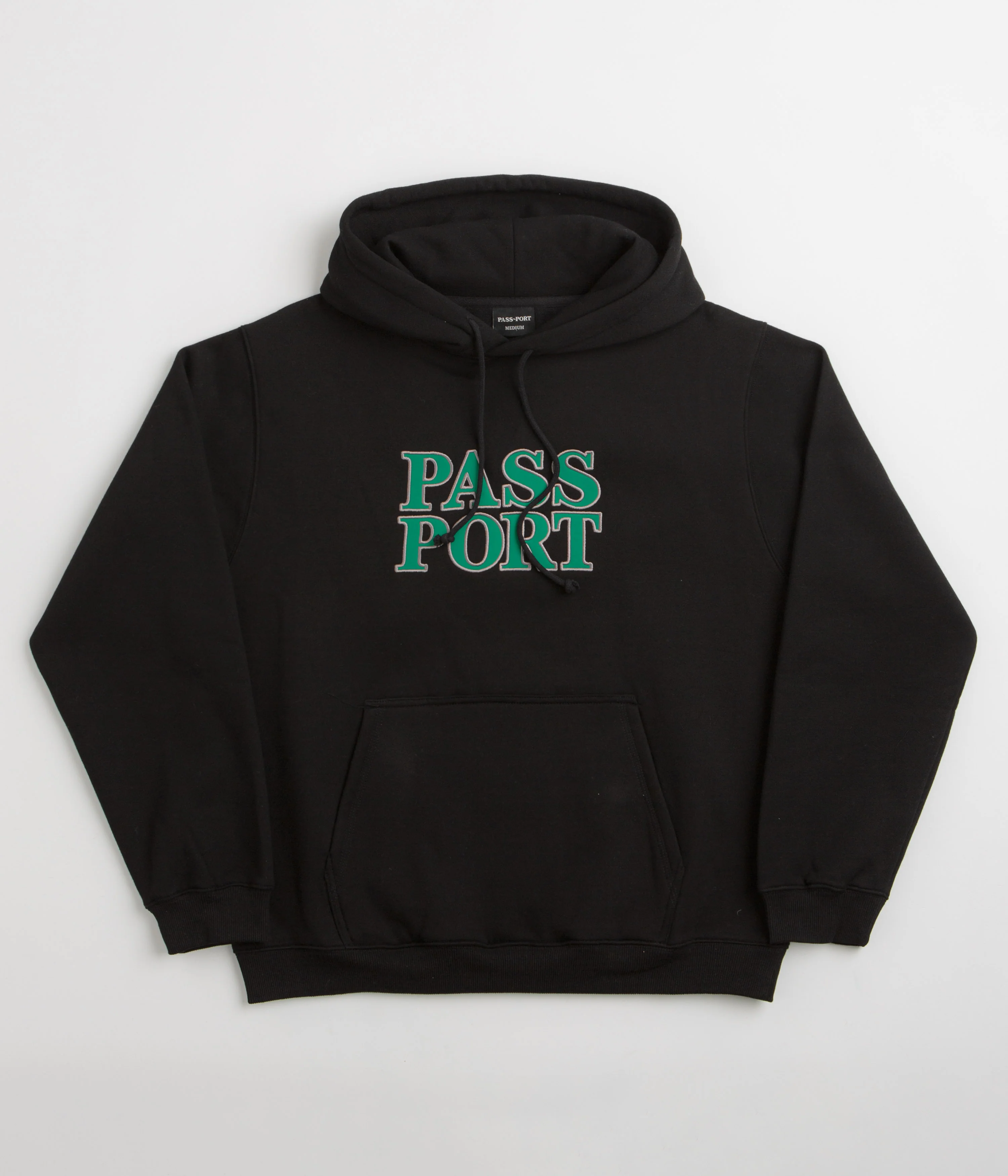 Pass Port Official Stacked Applique Hoodie - Black