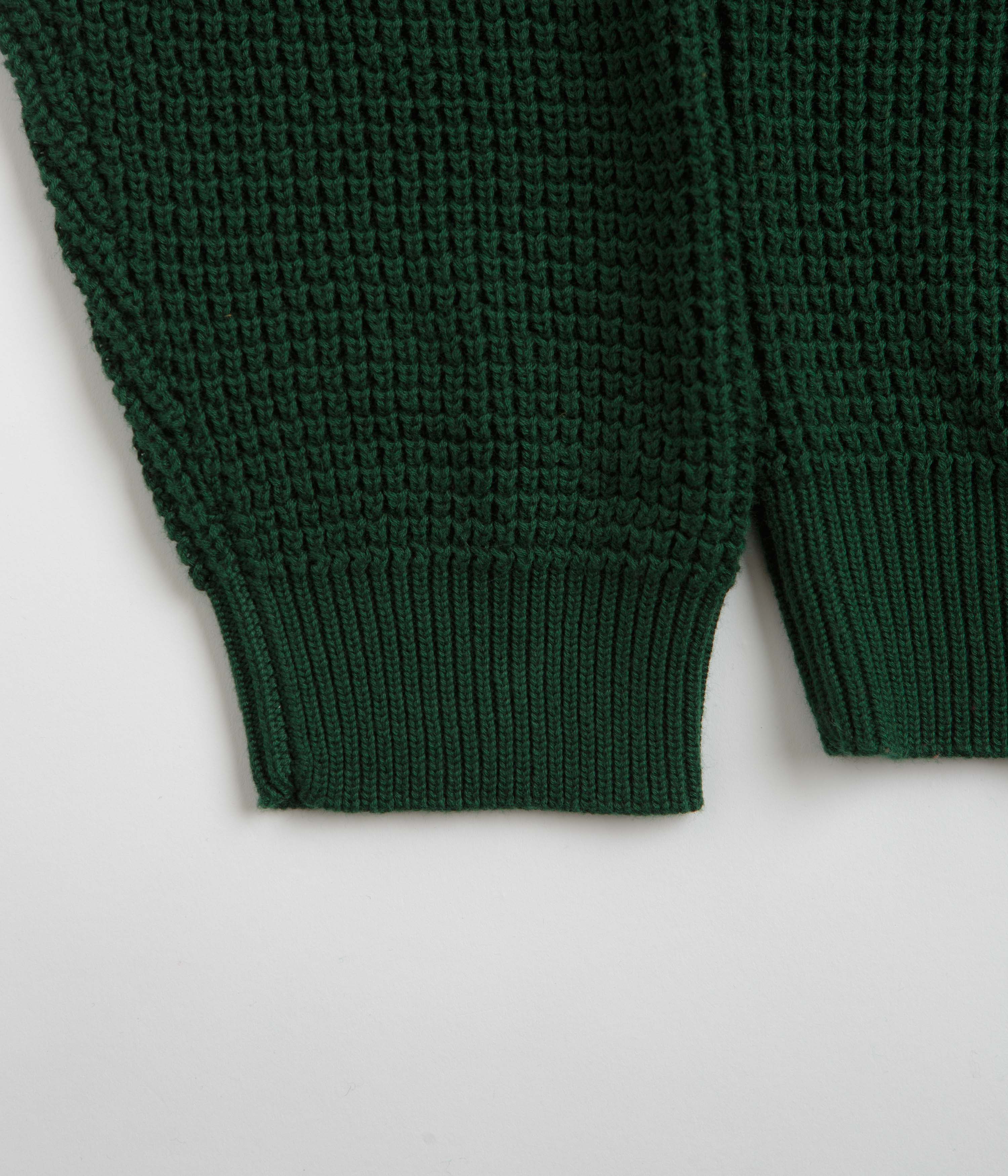 Pass Port Organic Cotton Waffle Knit Sweatshirt - Dark Green - Image 2