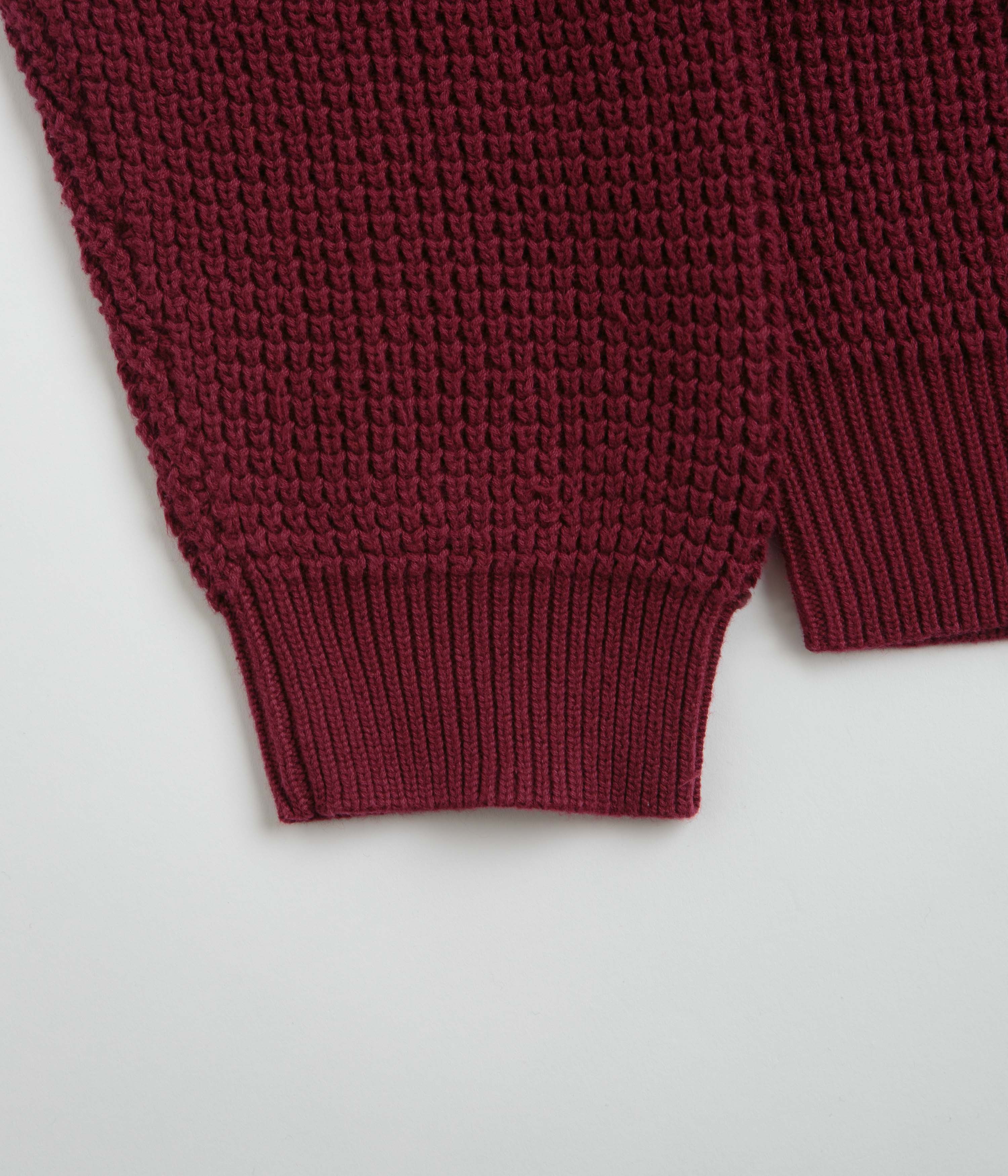 Pass Port Organic Cotton Waffle Knit Sweatshirt - Maroon - Image 2