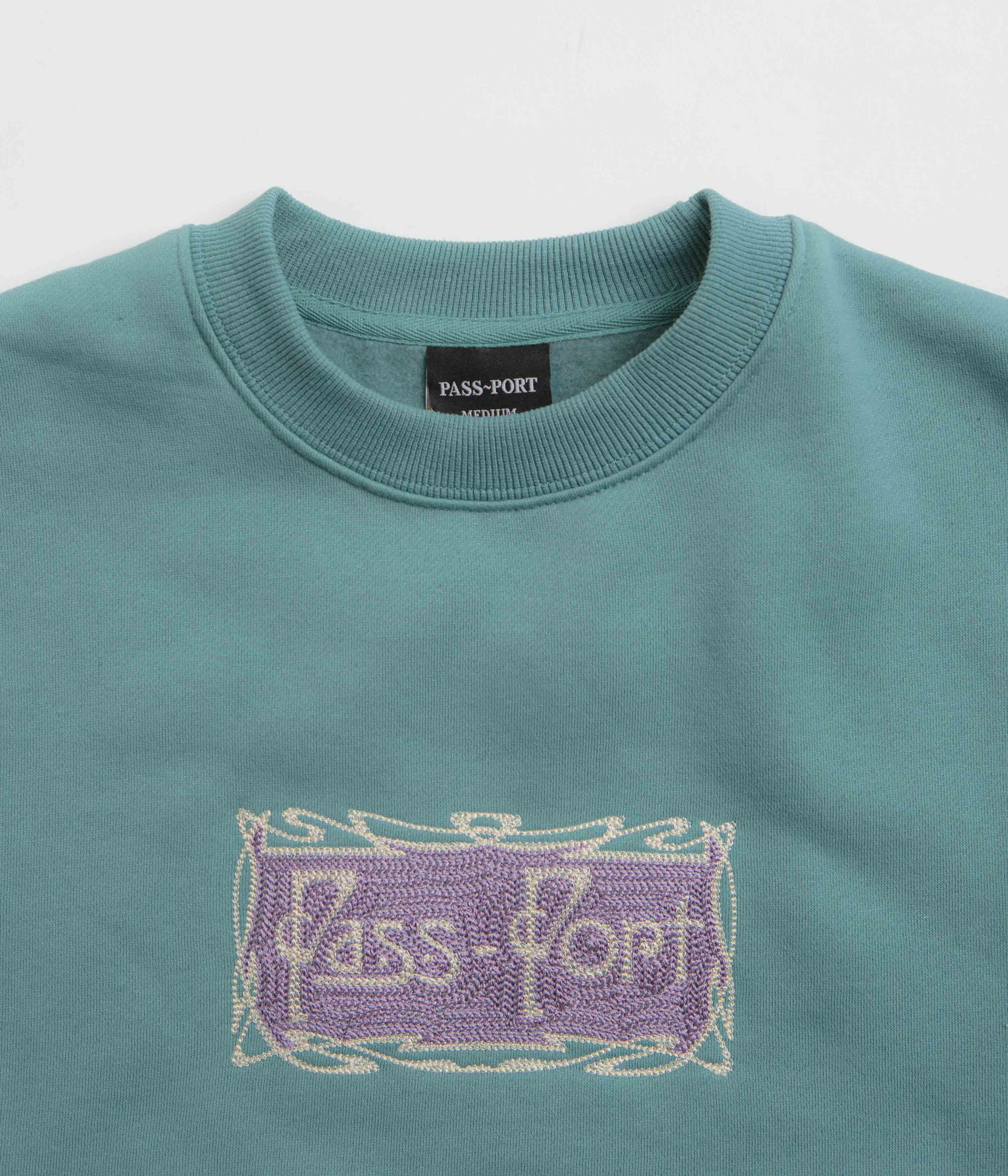 Pass Port Plume Crewneck Sweatshirt - Washed Out Teal - Image 4