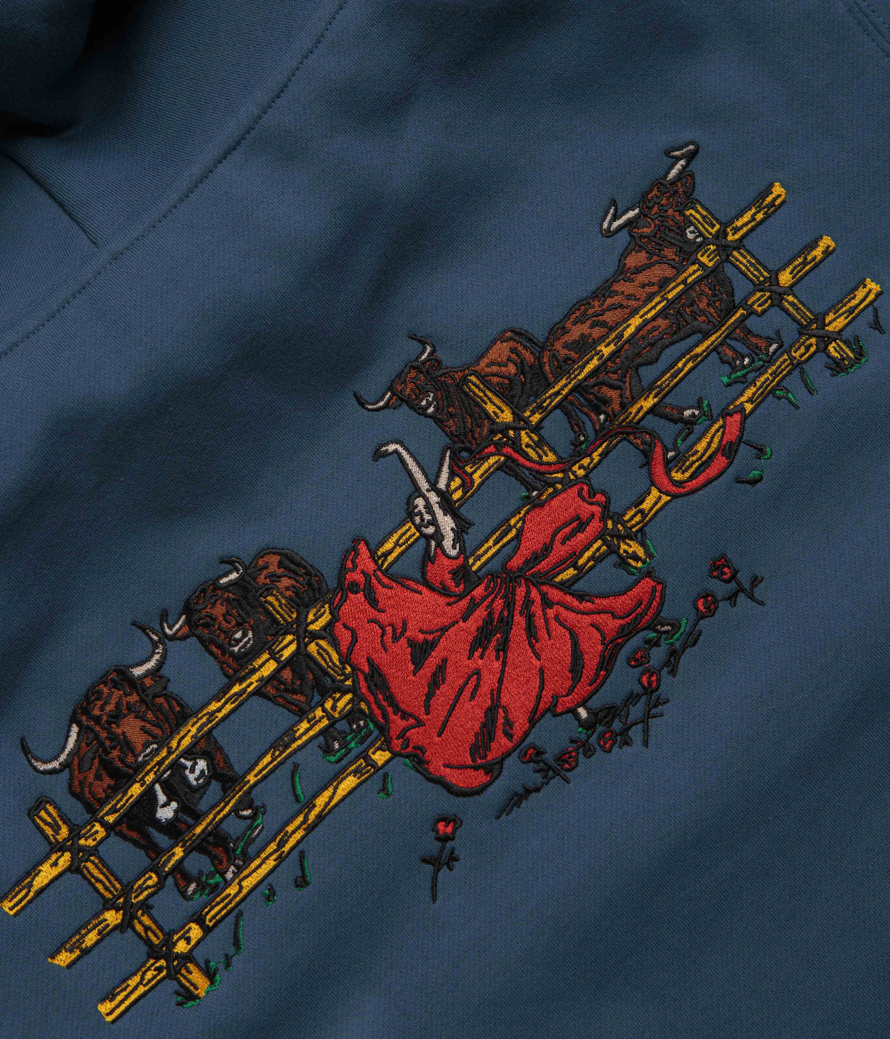 Pass Port Red Flag Hoodie - Harbour Blue - Image 5