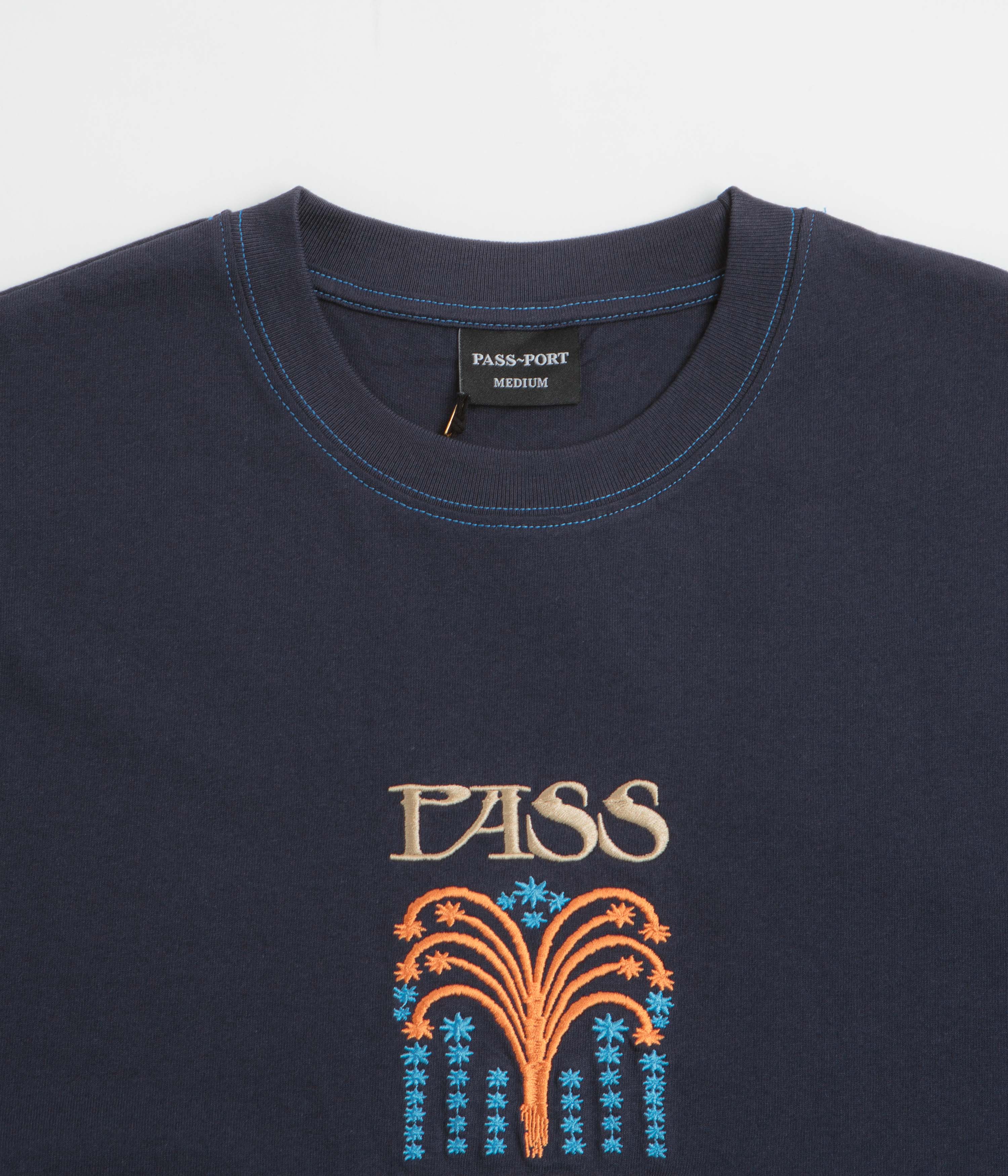 Pass Port Roman Candle T-Shirt - Navy - Image 2