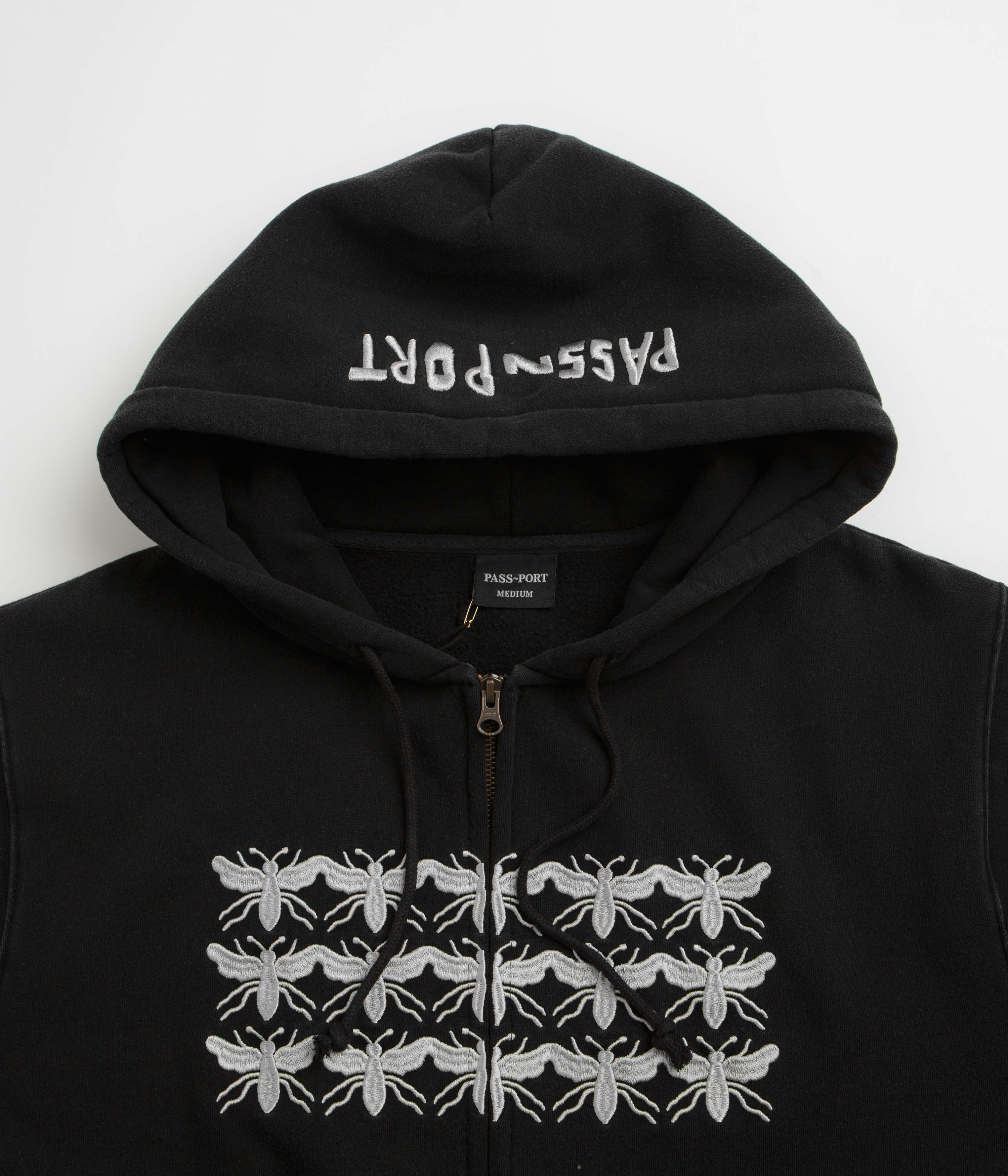 Pass Port Scissorcraft Full Zip Hoodie - Black - Image 3