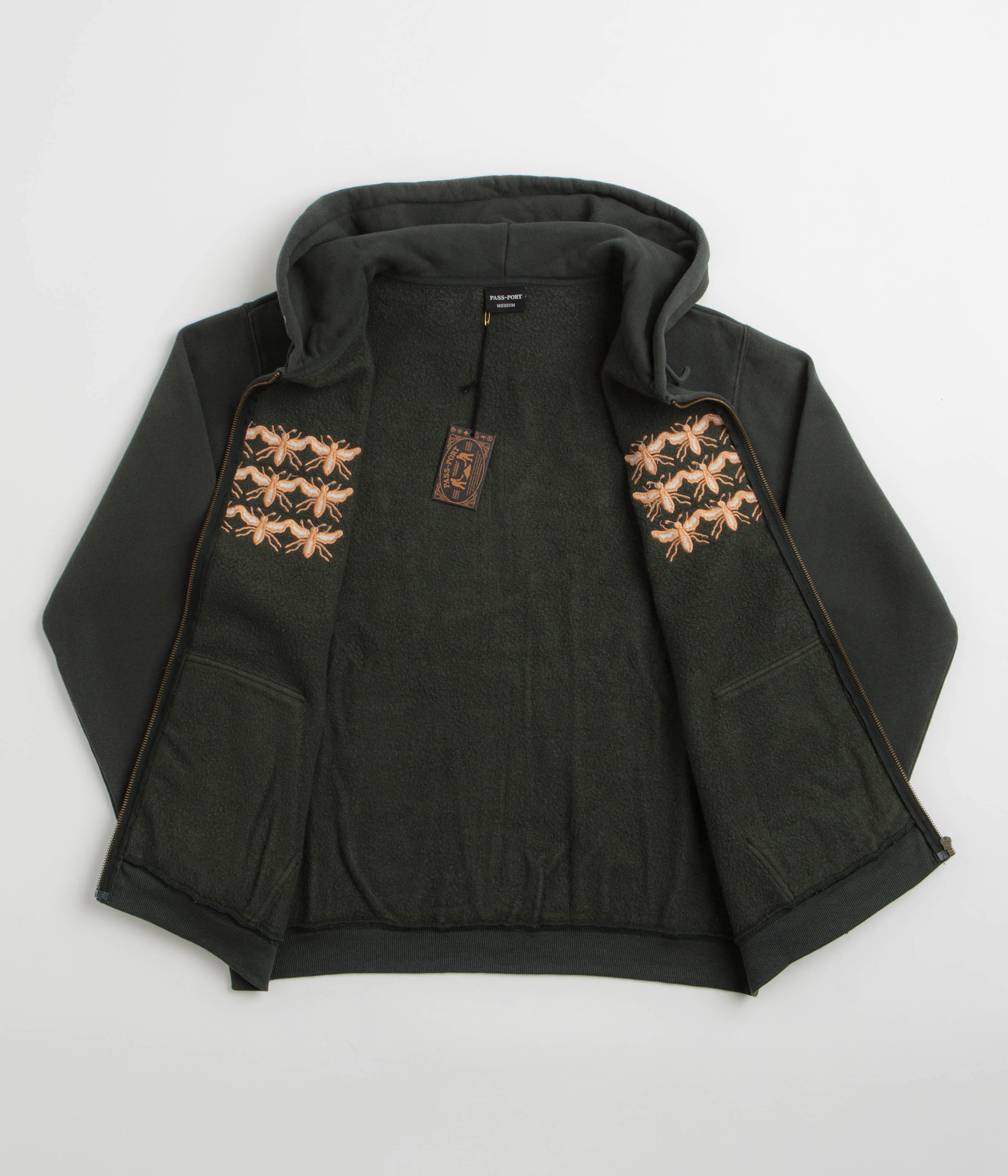 Pass Port Scissorcraft Full Zip Hoodie - Seaweed - Image 2