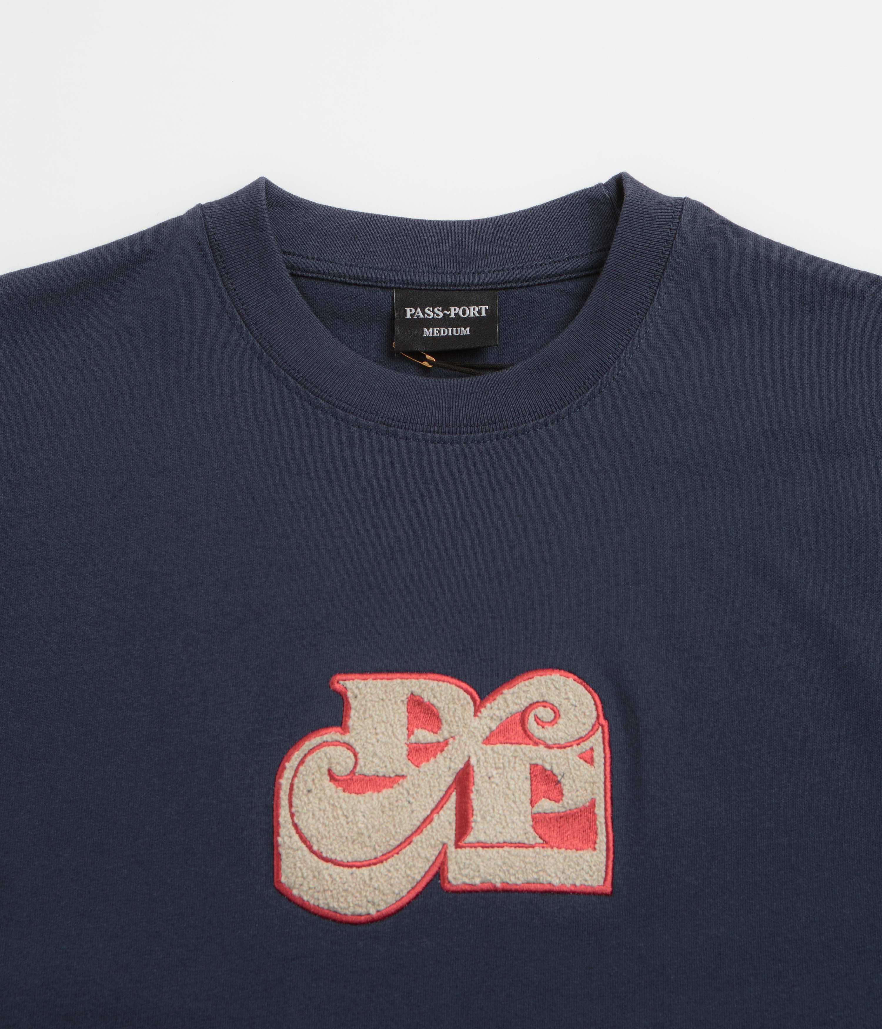 Pass Port Tilde Stamp T-Shirt - Navy - Image 3