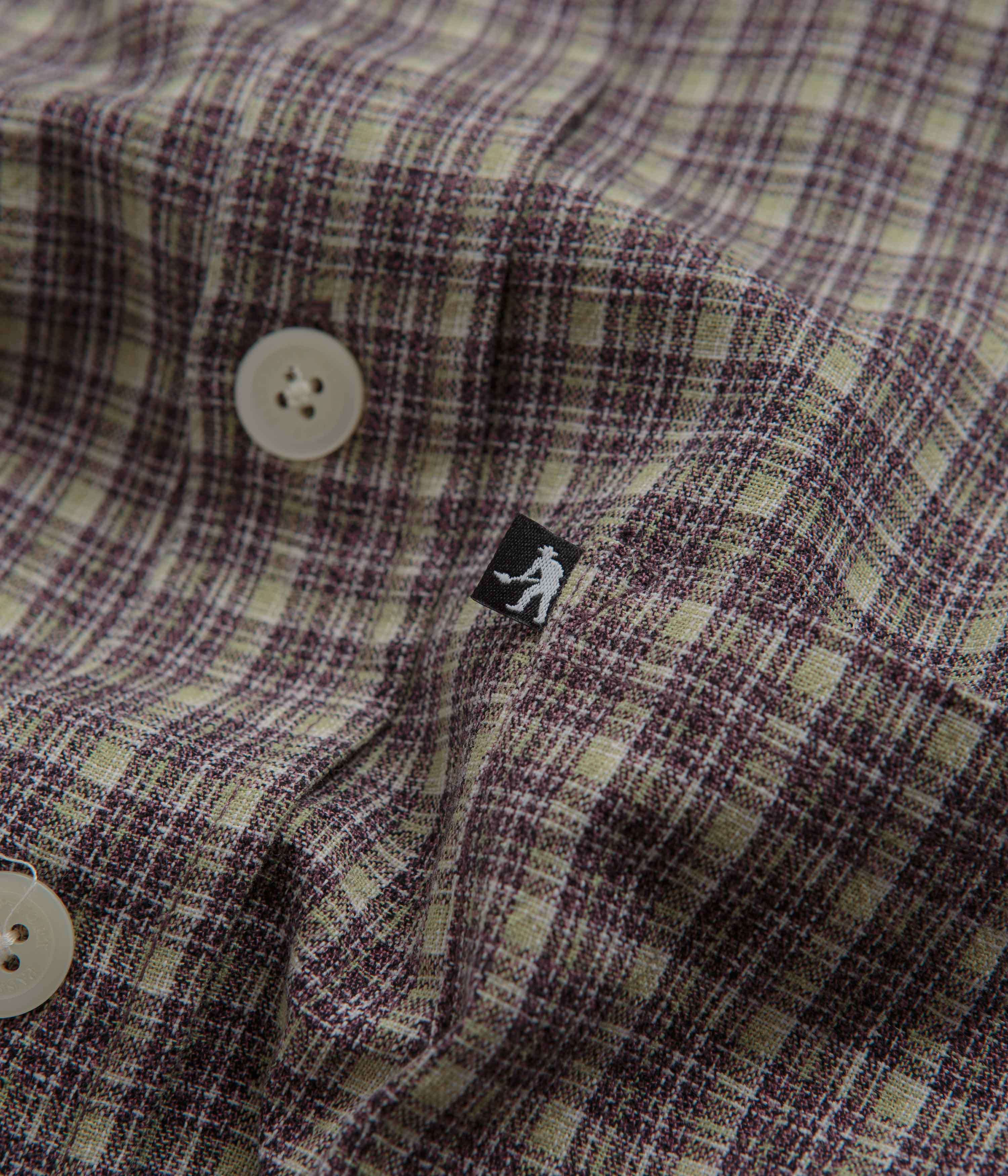 Pass Port Workers Check Short Sleeve Shirt - Choc Mint - Image 2