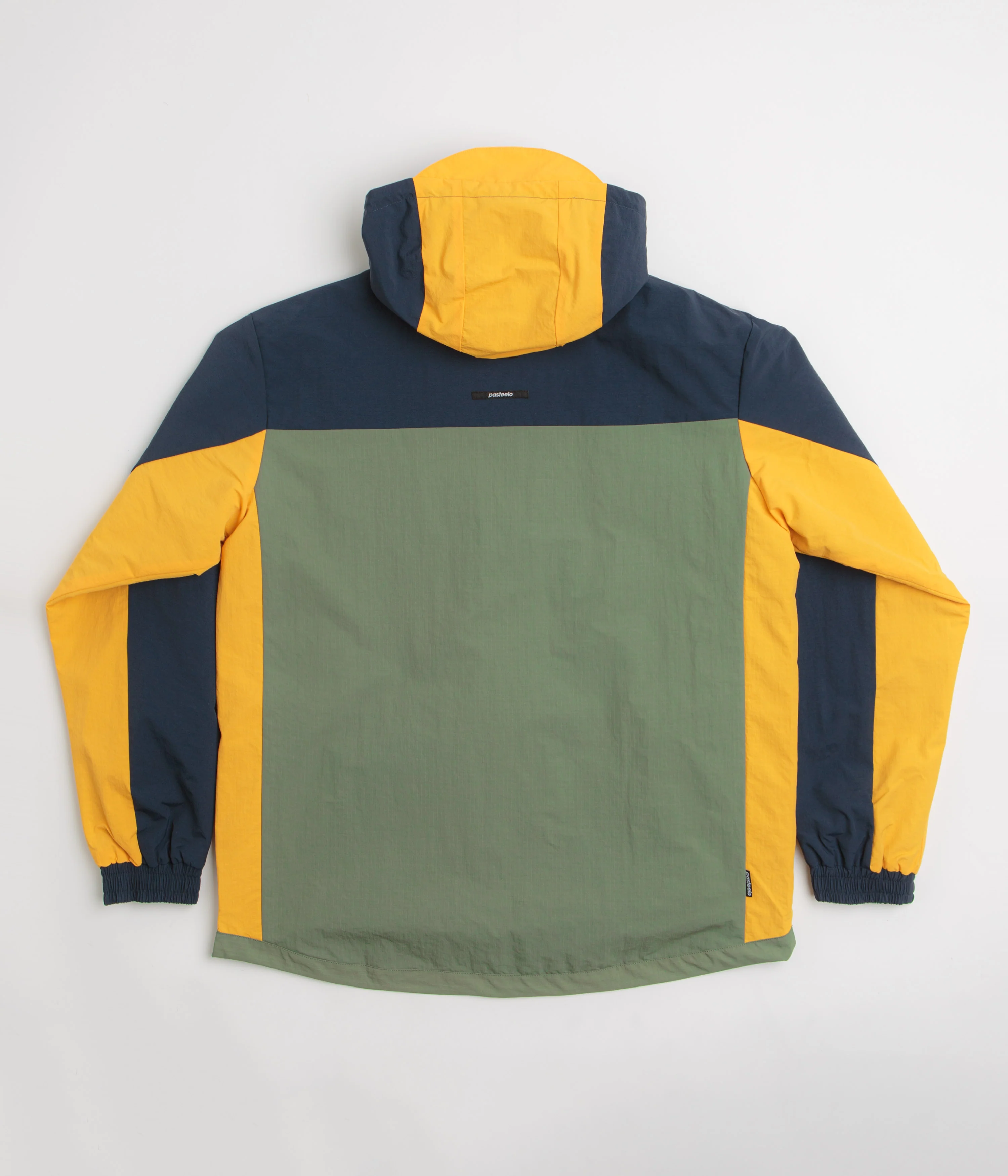 Pasteelo Hooded Windbreaker Jacket - Navy / Olive / Gold - Image 3