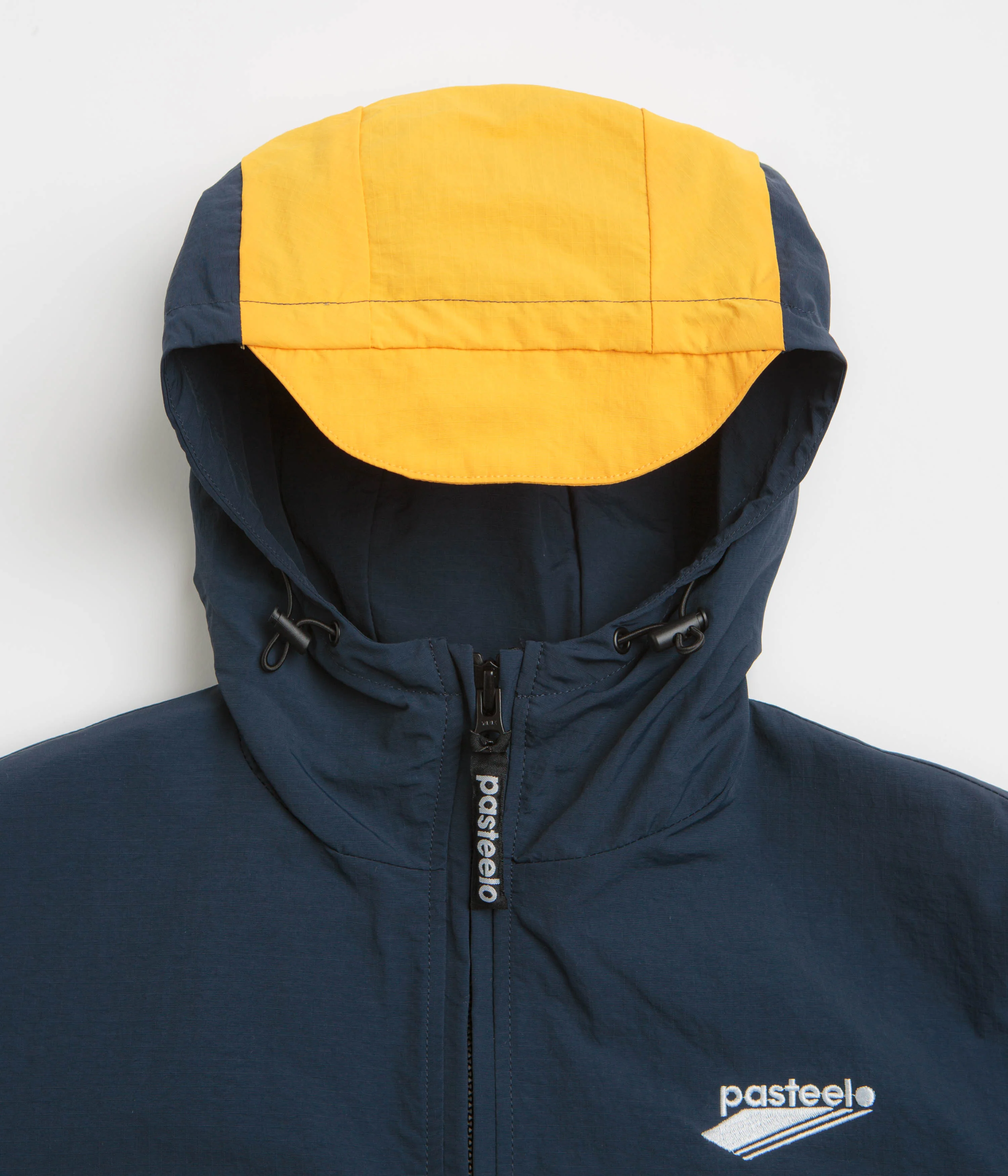 Pasteelo Hooded Windbreaker Jacket - Navy / Olive / Gold - Image 5