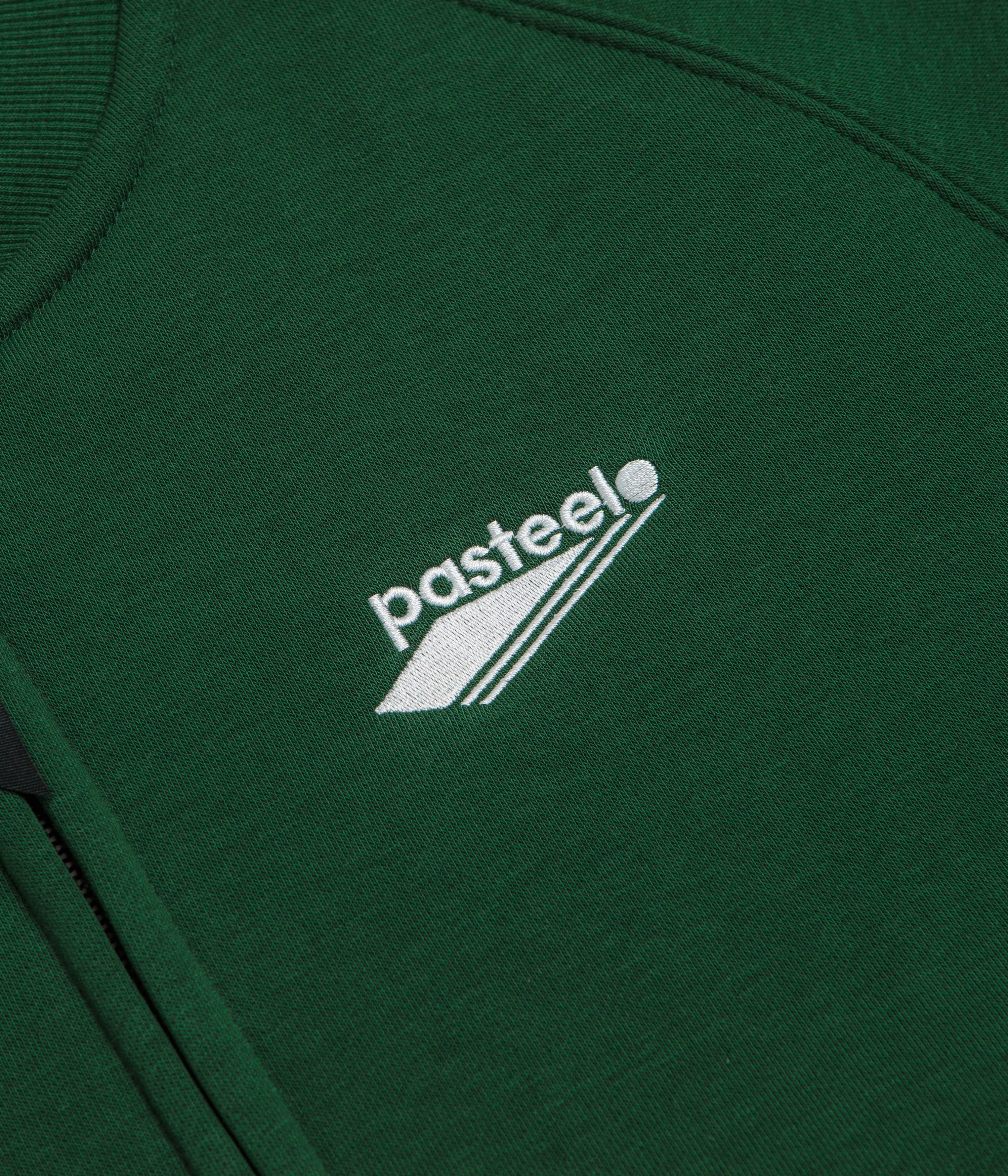 Pasteelo Zip Up Trainer Sweatshirt - Forest - Image 5