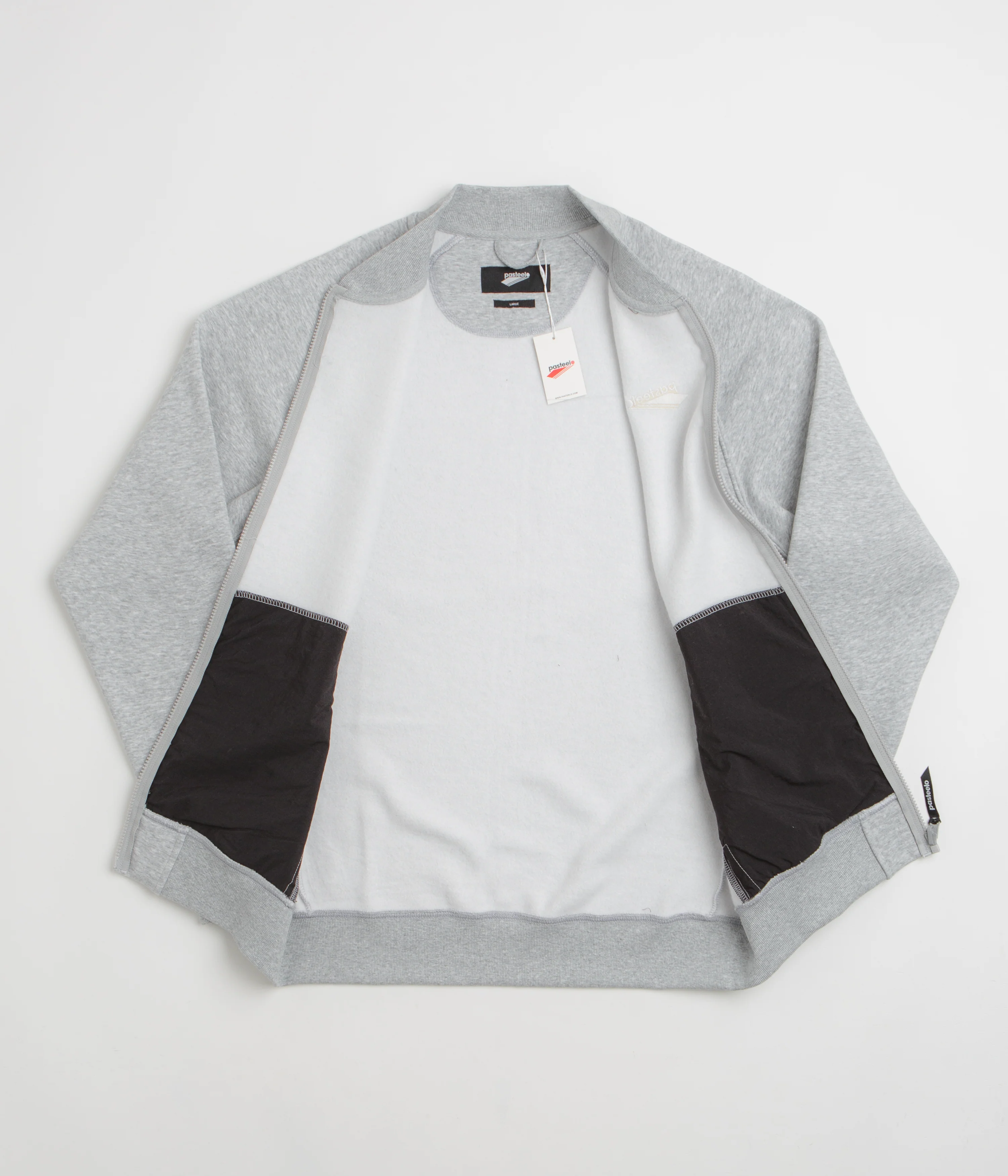 Pasteelo Zip Up Trainer Sweatshirt - Heather Grey - Image 2