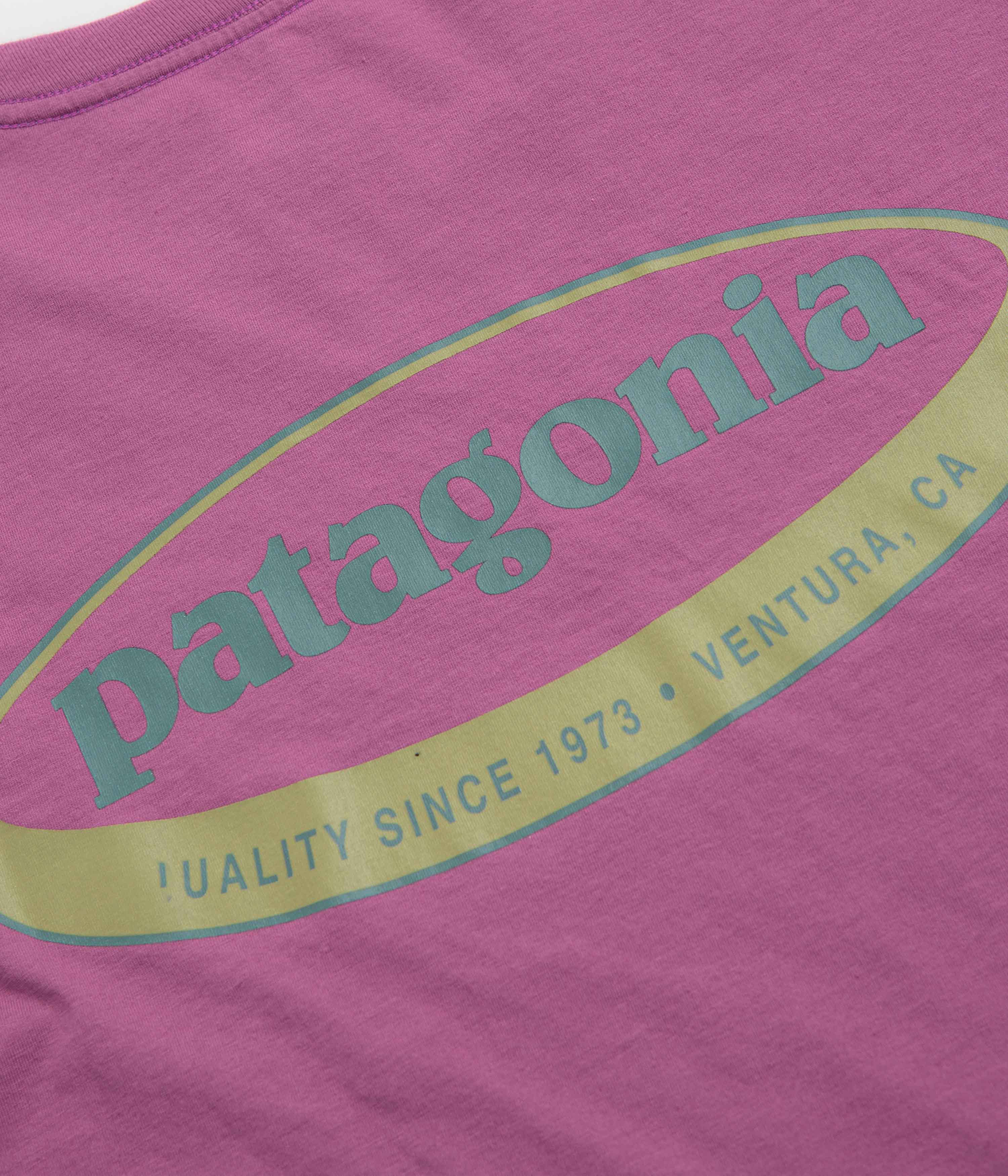 Patagonia 95 Oval Logo T-Shirt - Faded Magenta - Image 5