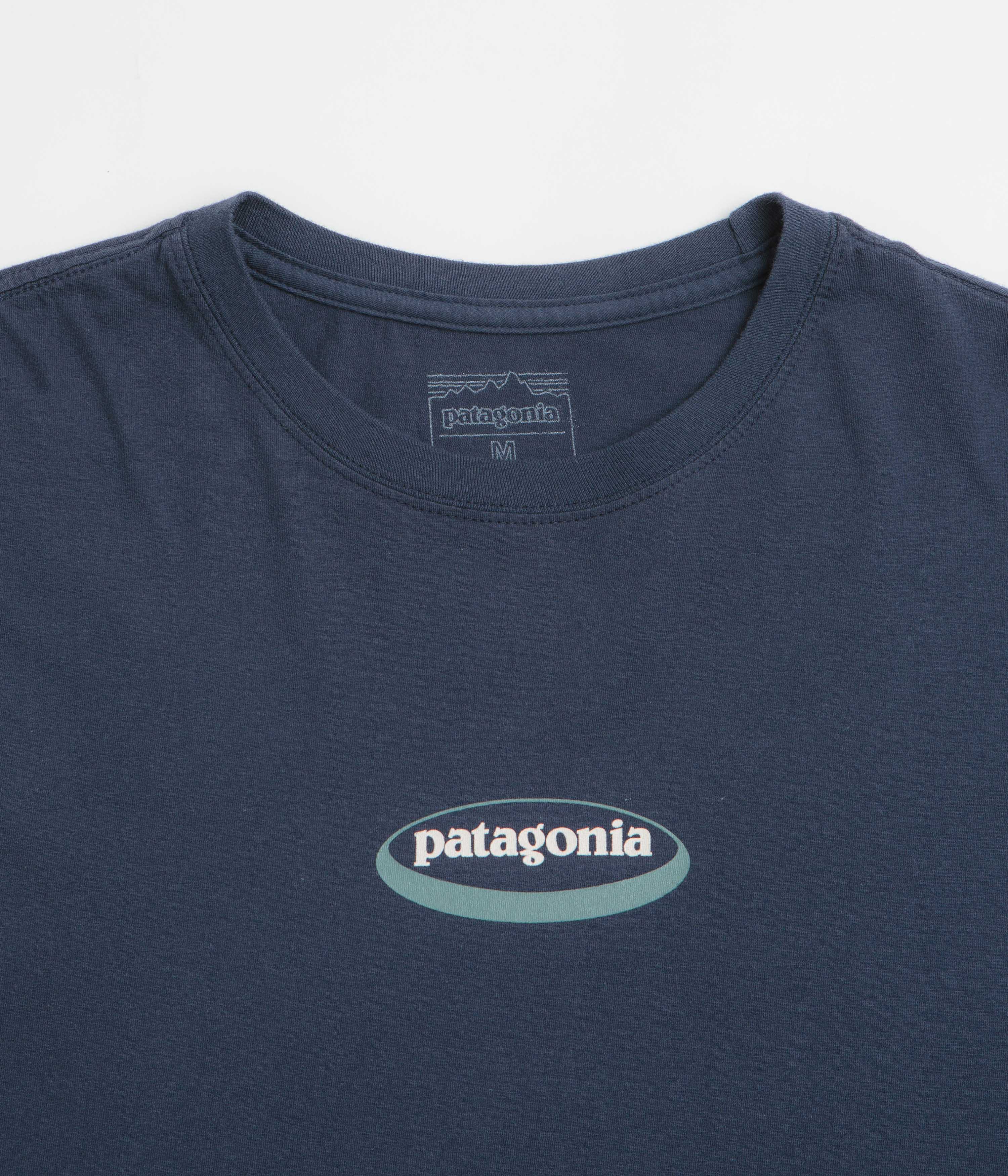 Patagonia 95 Oval Logo T-Shirt - New Navy: Kaleido - Image 3