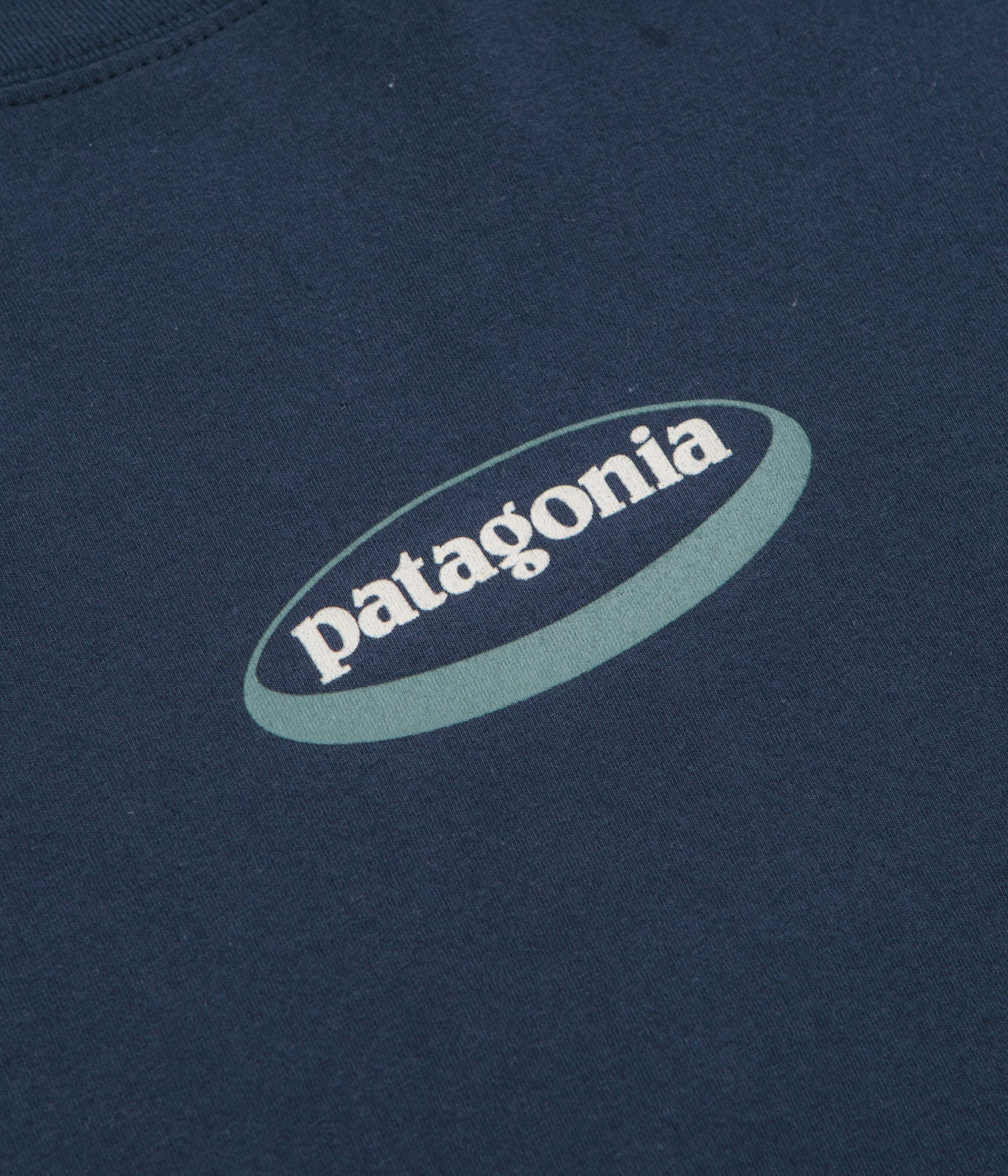 Patagonia 95 Oval Logo T-Shirt - New Navy: Kaleido - Image 5
