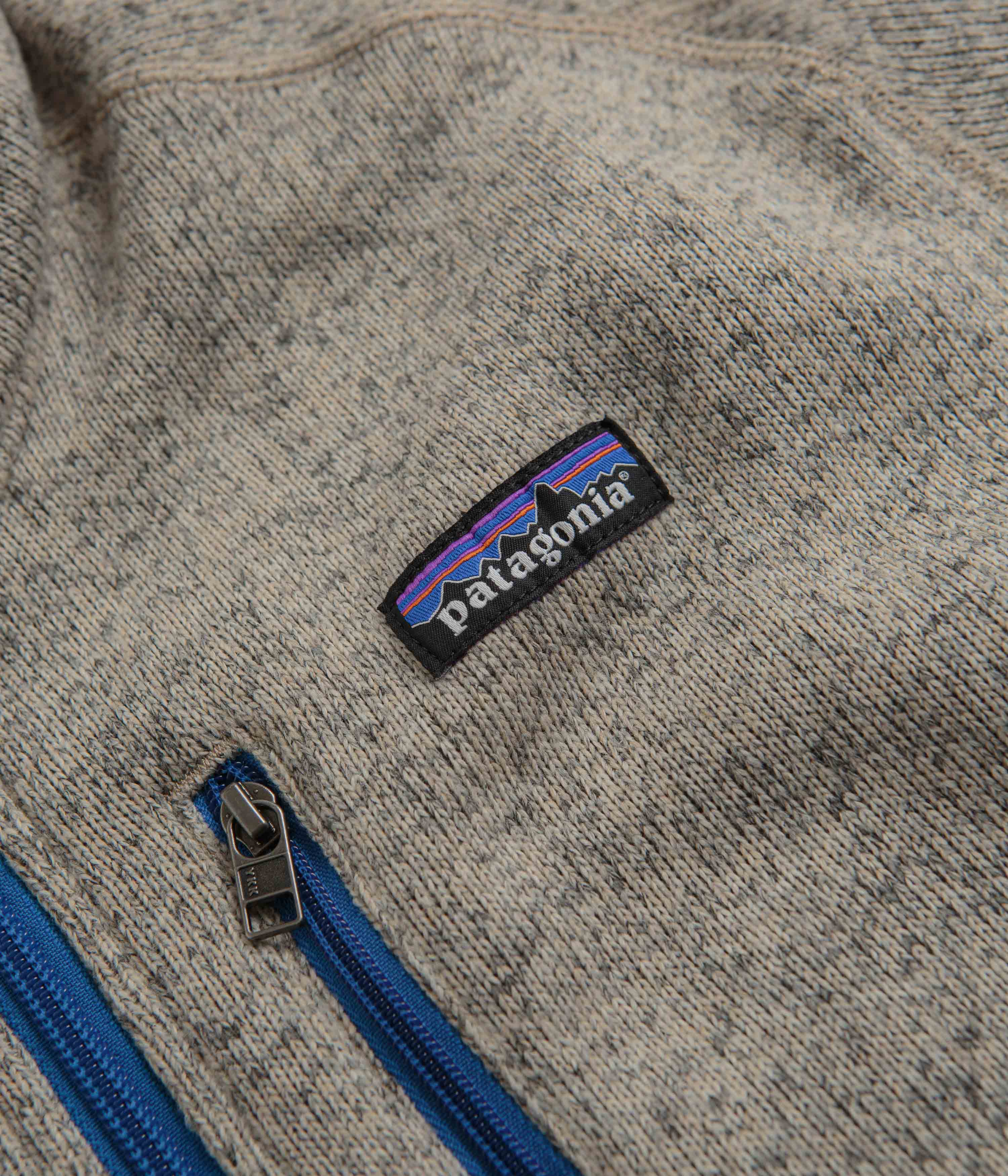Patagonia Better Sweater 1/4 Zip Sweatshirt - Oar Tan / Vessel Blue - Image 3