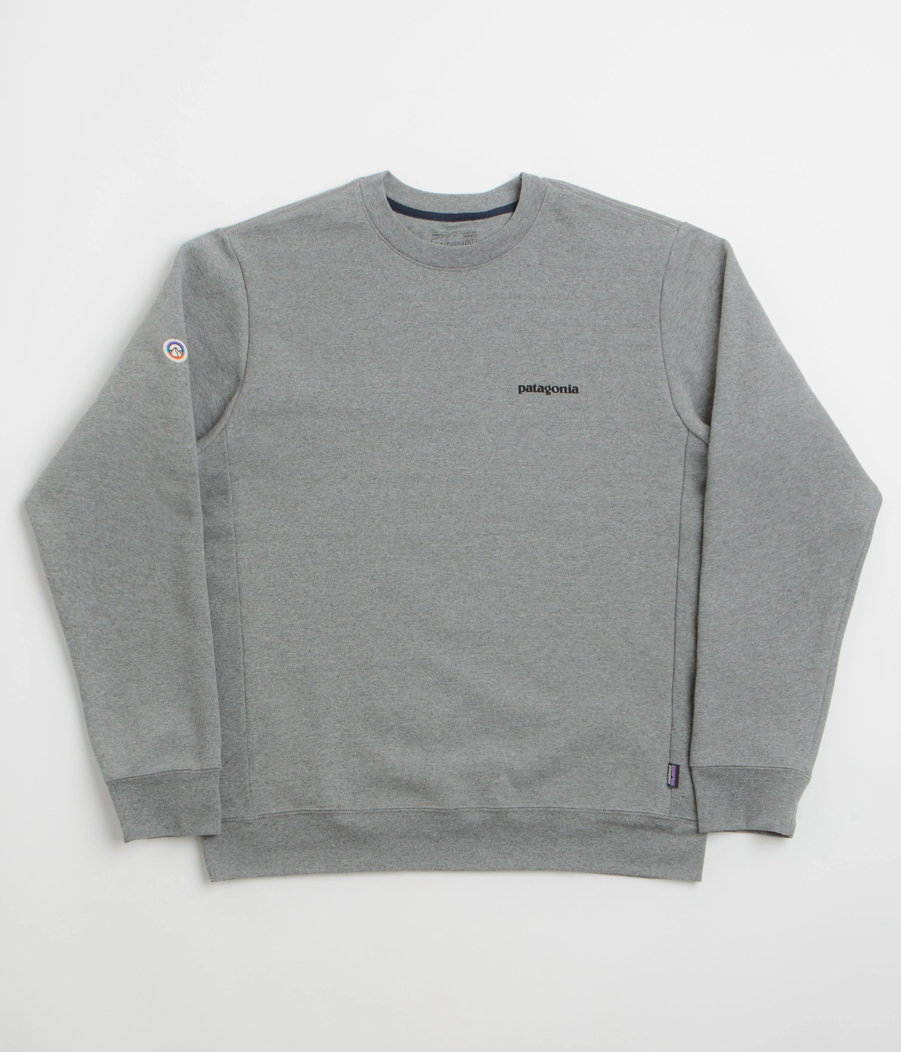 Patagonia Fitz Roy Icon Uprisal Crewneck Sweatshirt - Gravel Heather