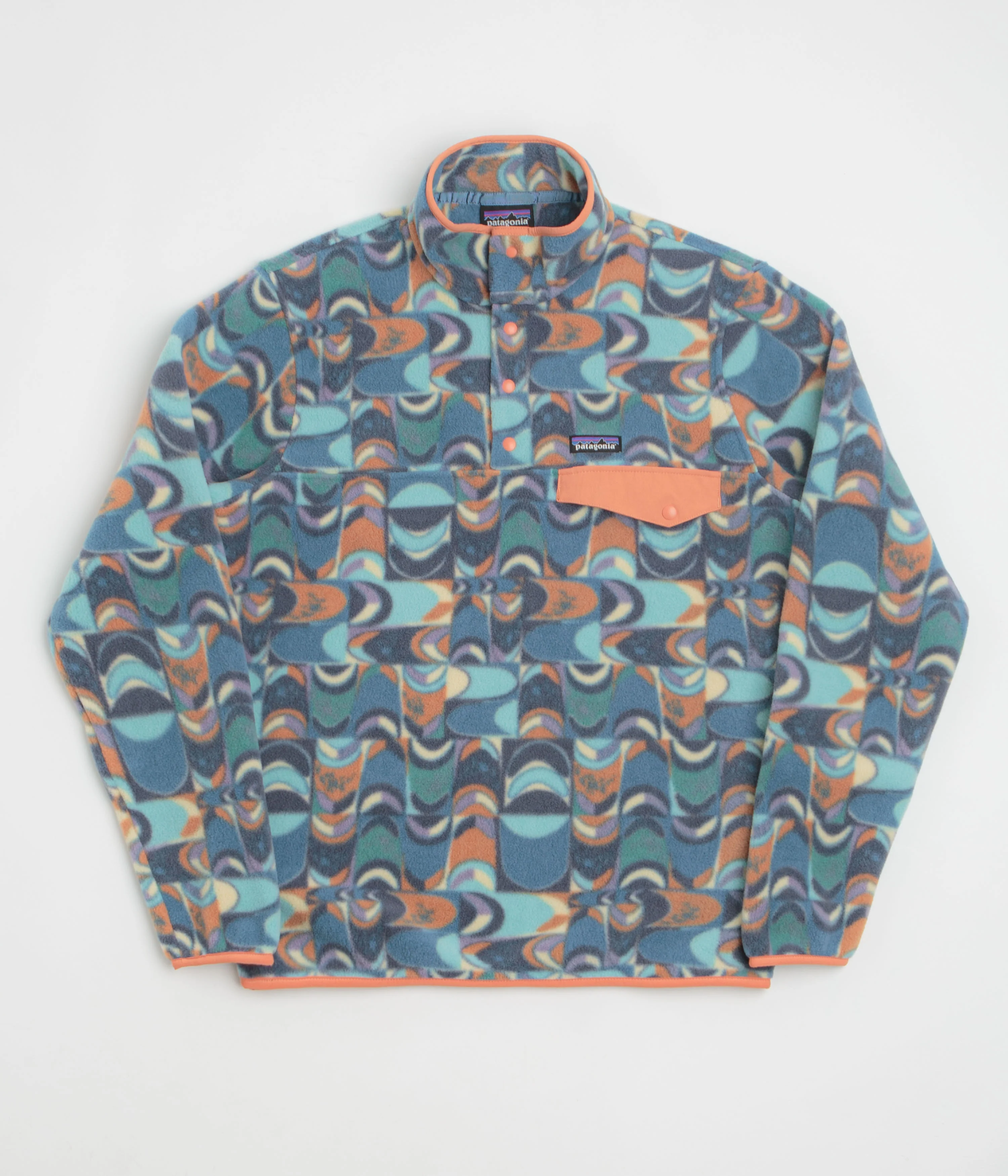 Patagonia Lightweight Synchilla Snap-T Fleece - Swallowtail Geo: Still Blue
