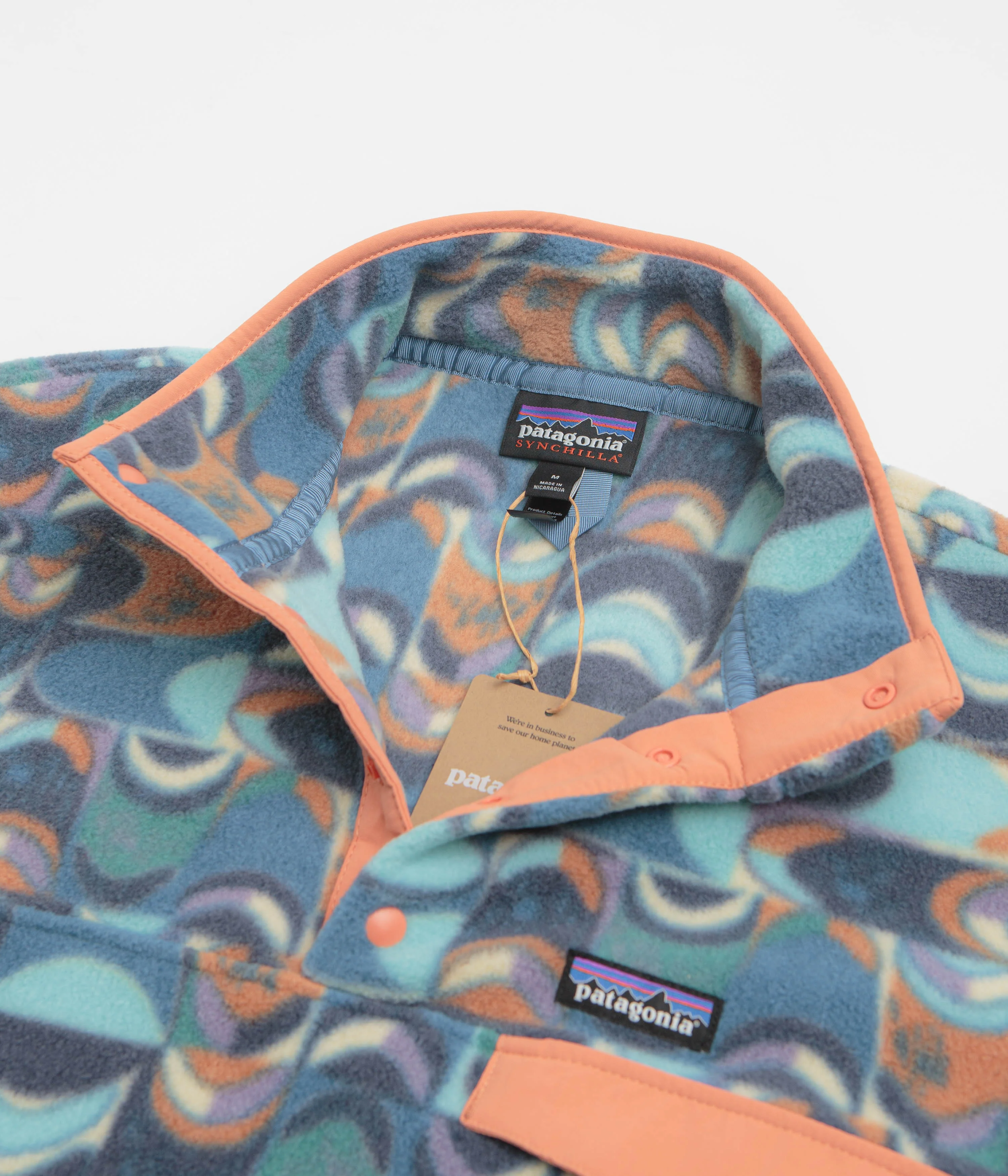 Patagonia Lightweight Synchilla Snap-T Fleece - Swallowtail Geo: Still Blue - Image 6