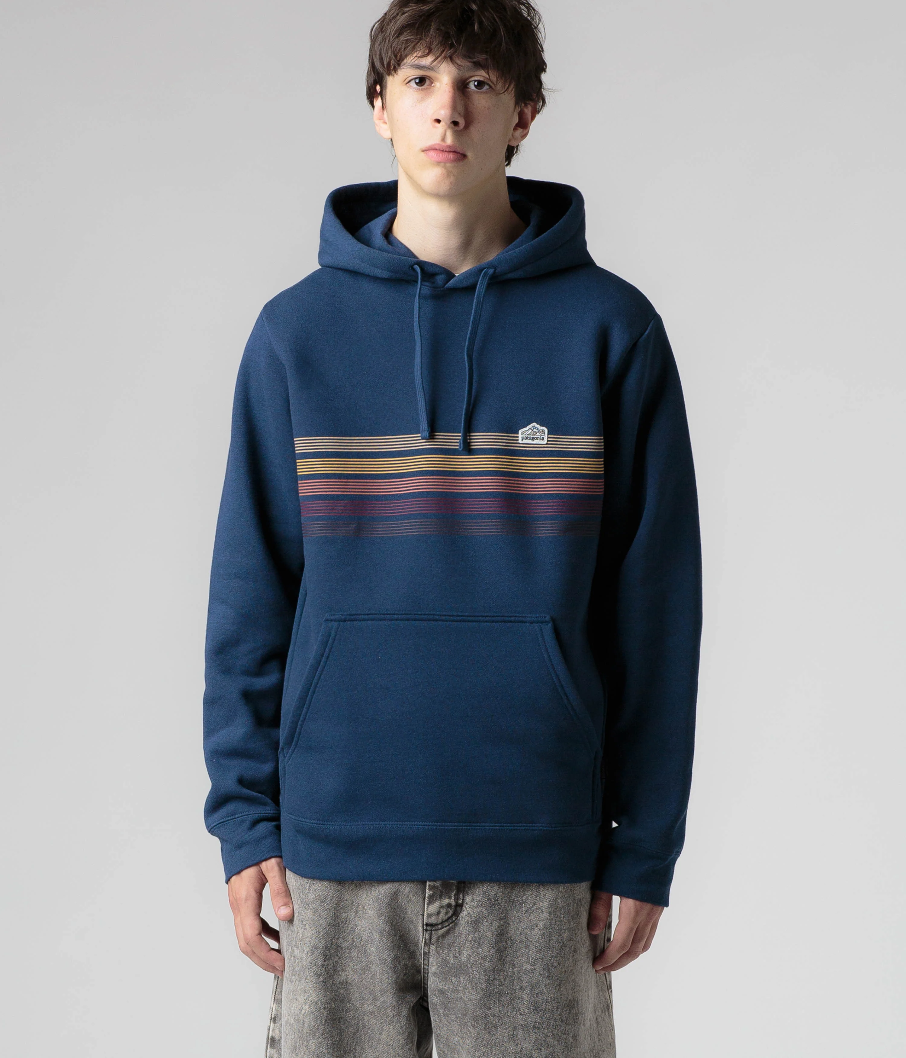Patagonia Line Logo Ridge Stripe Uprisal Hoodie - Lagom Blue - Image 5
