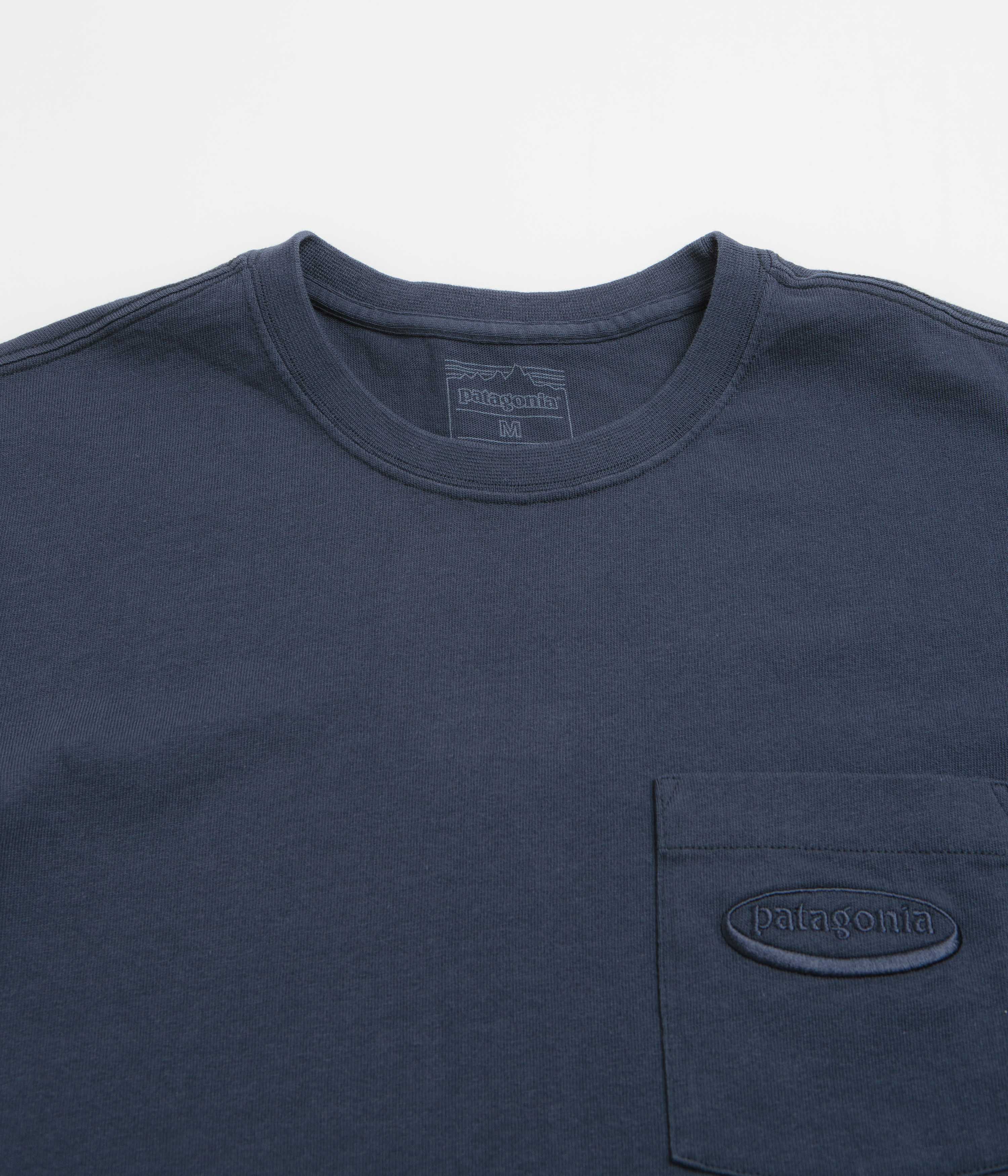 Patagonia MW 95 Oval Logo Pocket T-Shirt - New Navy - Image 2